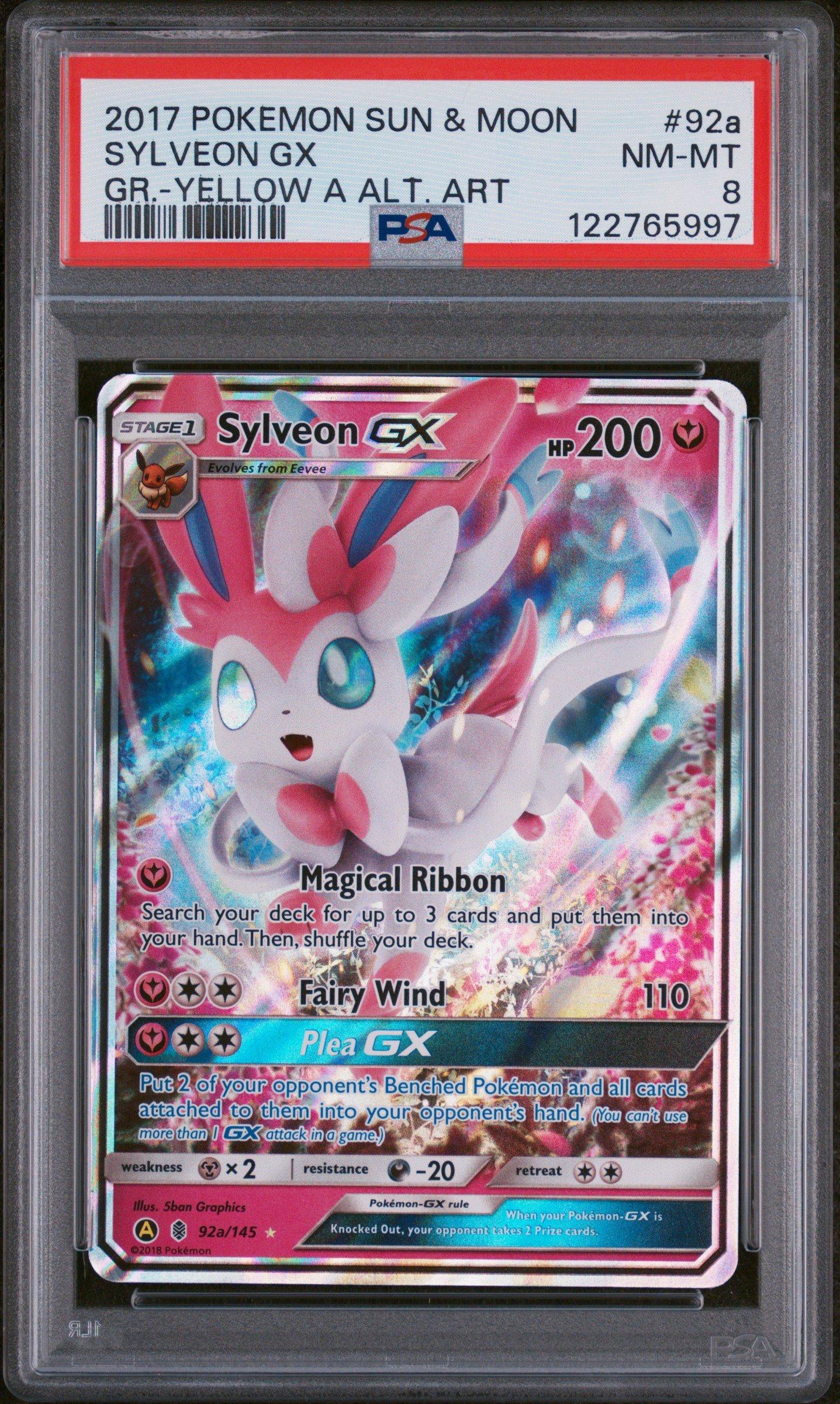 2017 Pokemon Sun & Moon Guardians Rising 92a Sylveon Gx Yellow A Alternate Art PSA