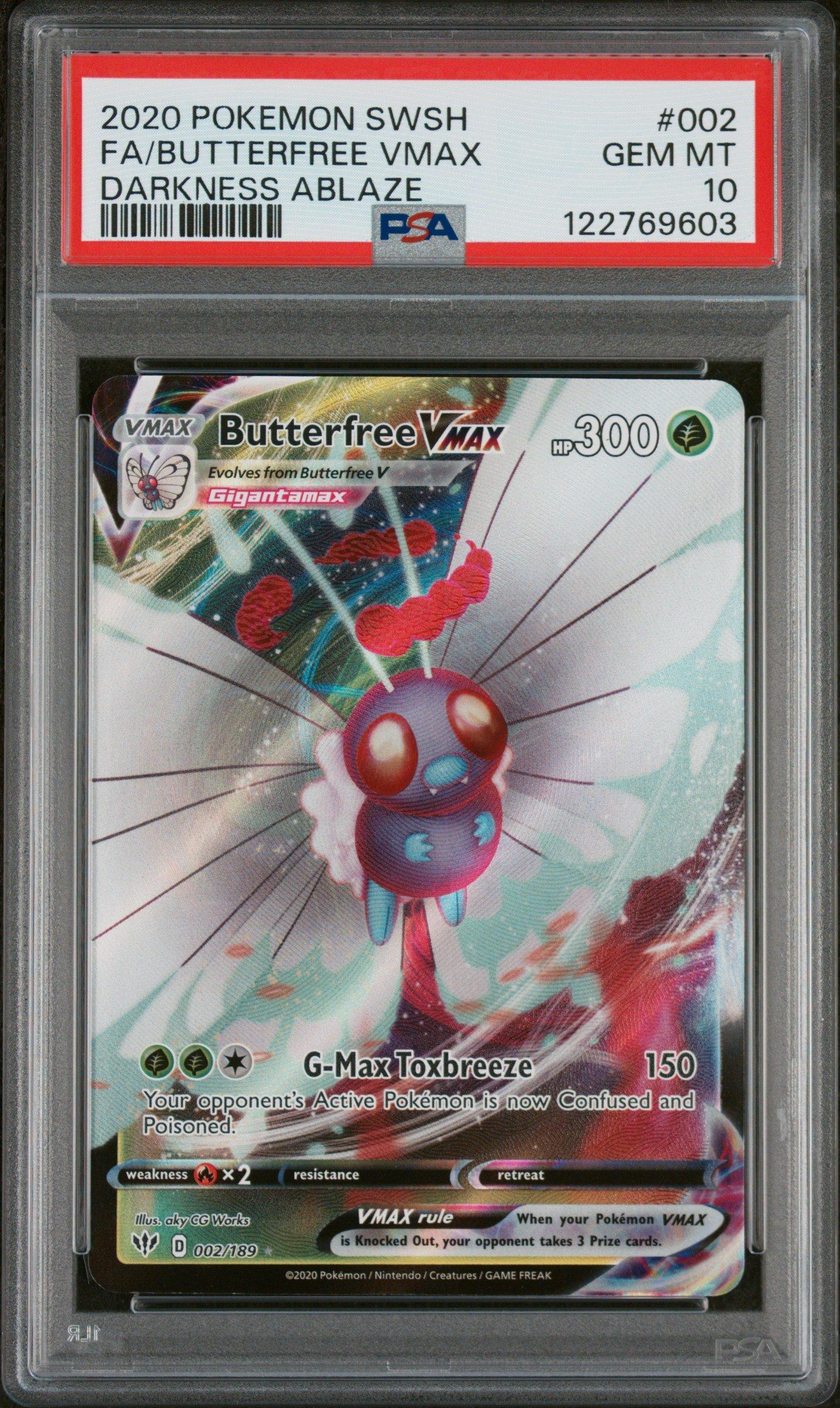 2020 Pokemon Sword & Shield Darkness Ablaze 002 Full Art/butterfree Vmax PSA 10