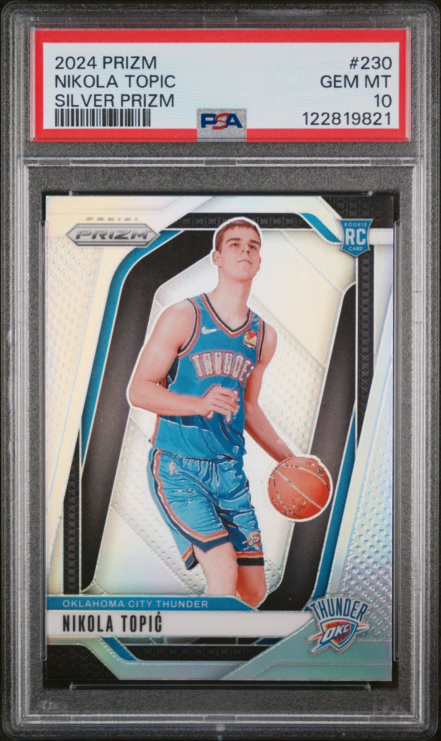 2024 Panini Prizm 230 Nikola Topic Silver Prizm PSA 10 Graded Card