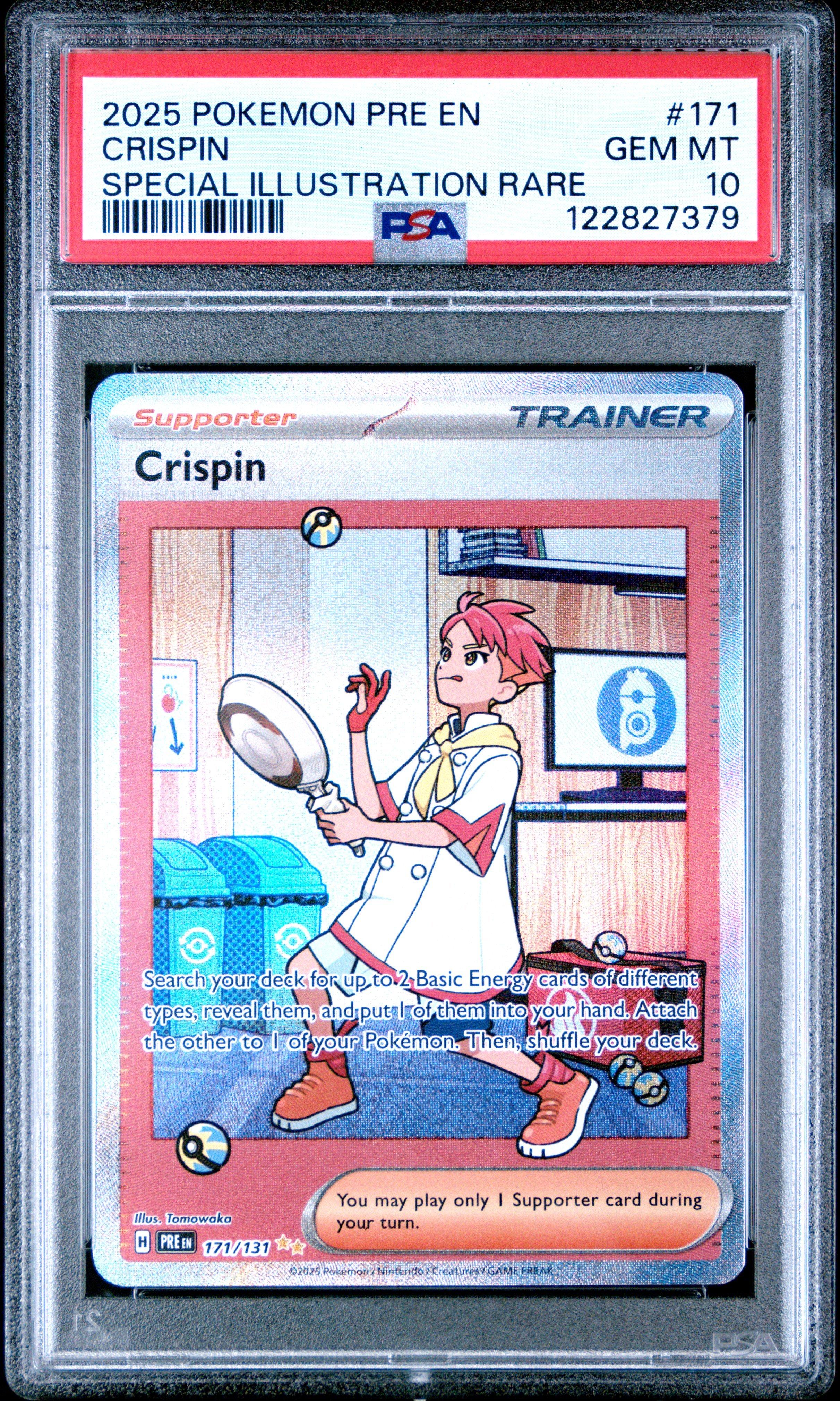 crispin pokemon card SV07: Stellar Crown #133/142 in combination with other issues such as scratches 2025 Pokemon Pre En-prismatic Evolutions
