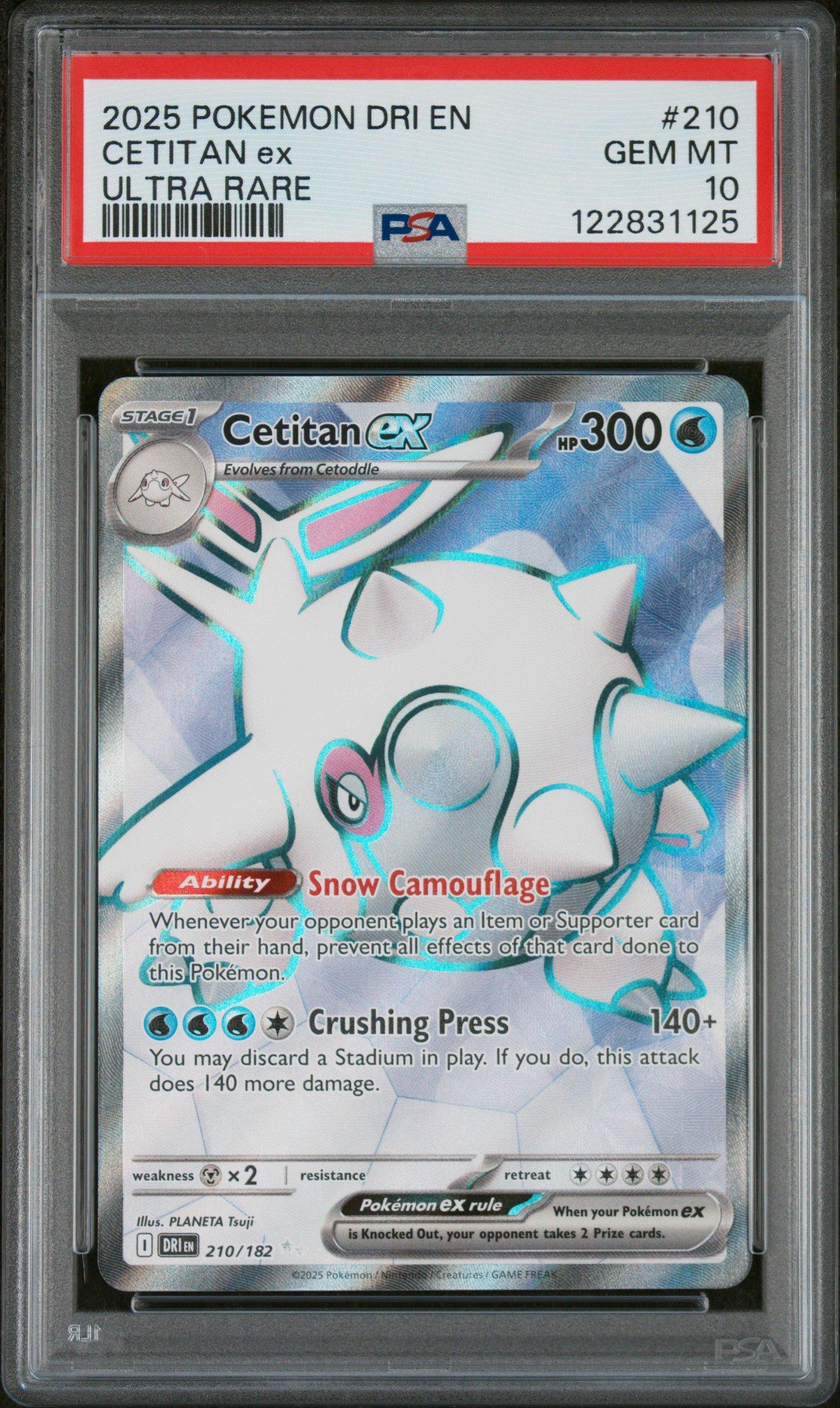 2025 Pokemon Dri En-destined Rivals 210 Cetitan Ex Ultra Rare PSA