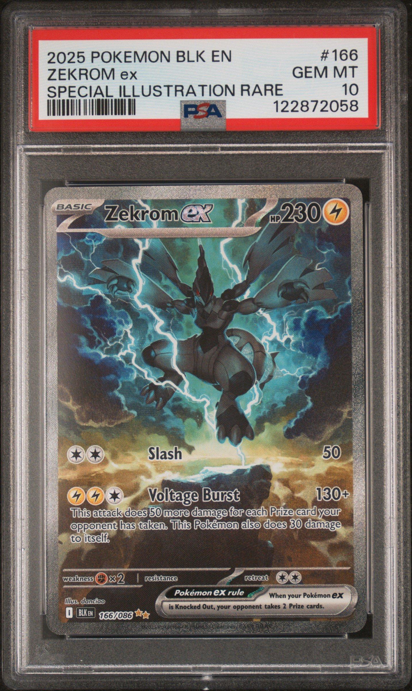 2025 Pokemon Blk En-black Bolt 166 Zekrom Ex Special Illustration