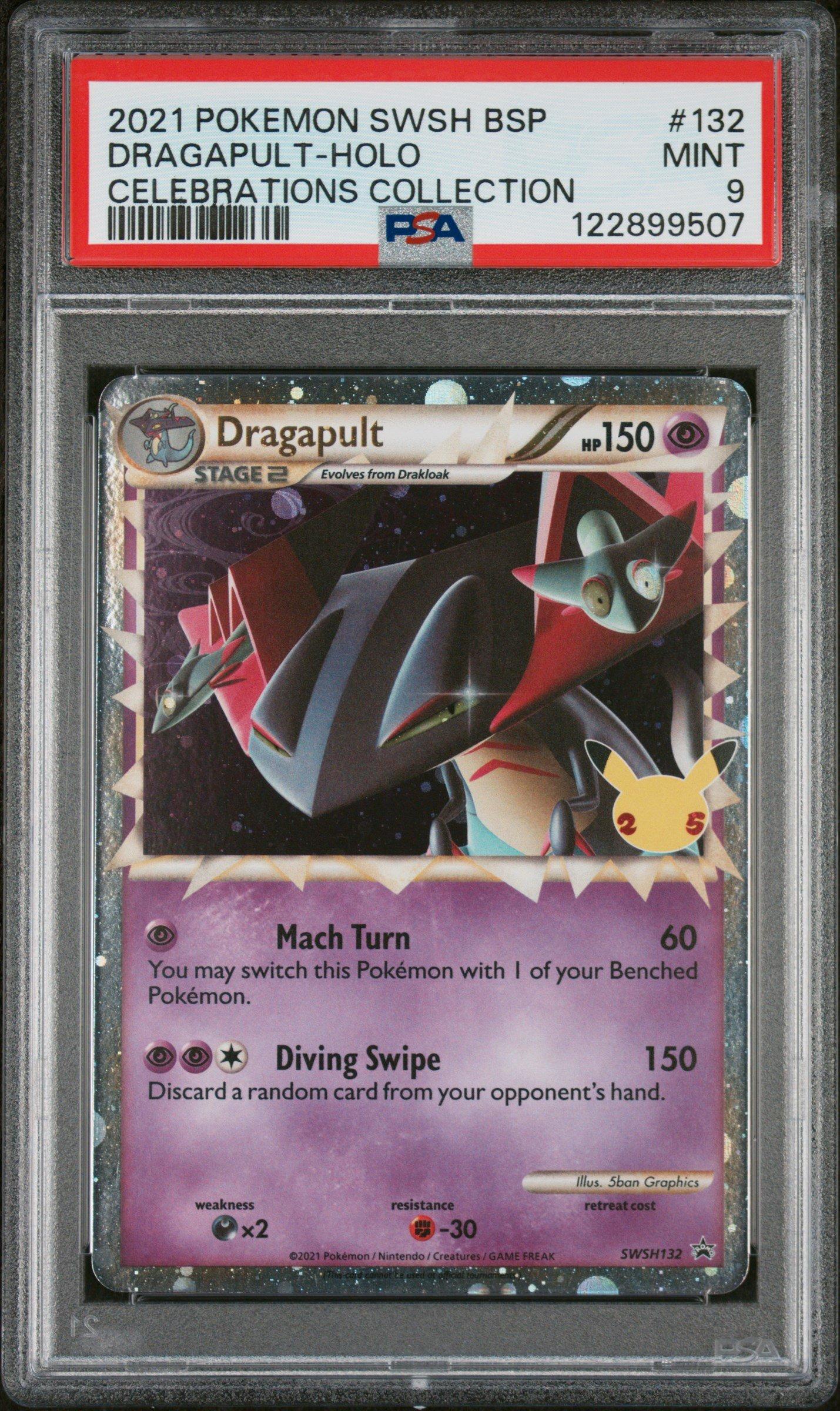 2021 Pokemon Swsh Black Star Promo 132 Dragapult-holo Celebrations Collection PSA