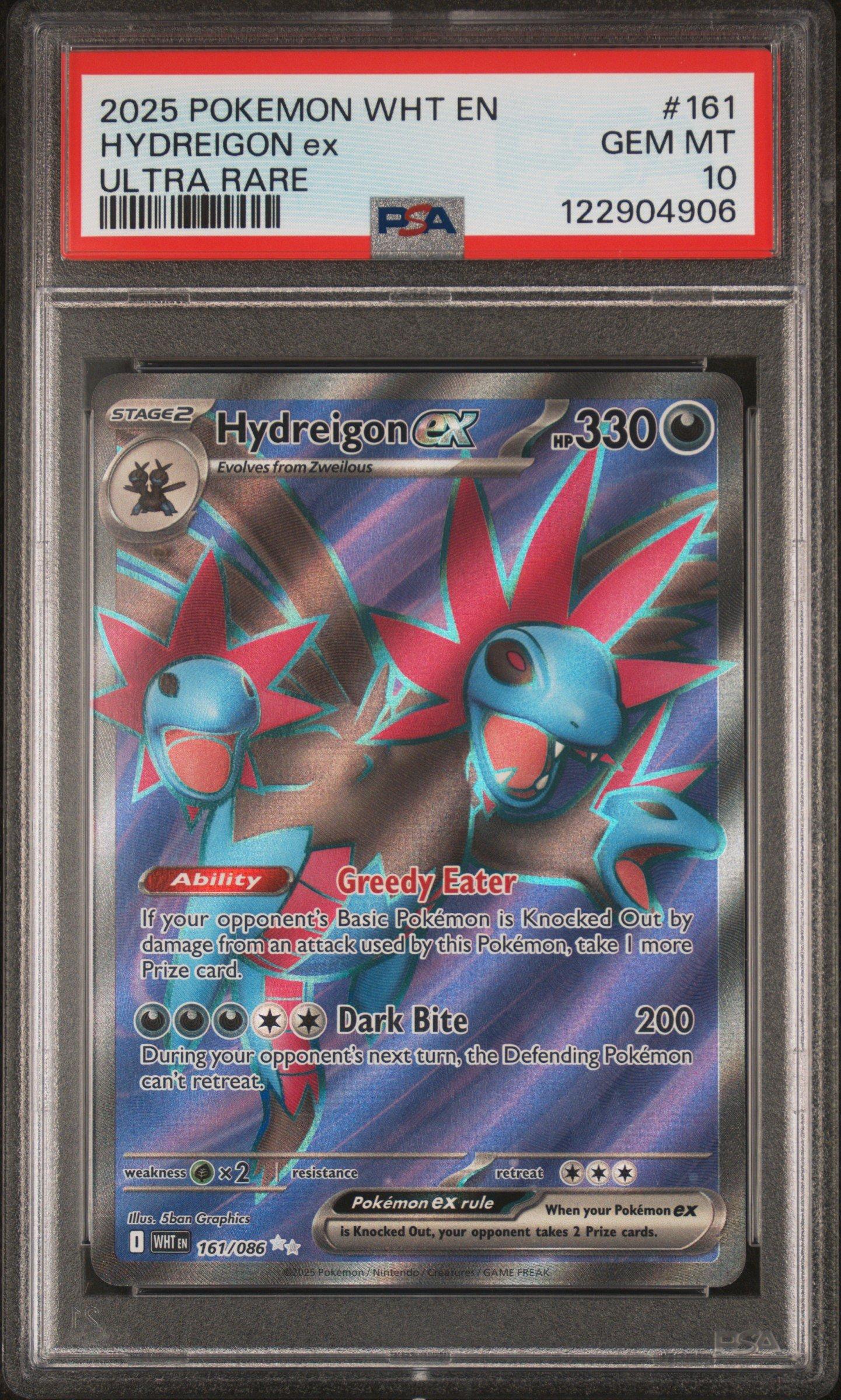 2025 Pokemon Wht En-white Flare 161 Hydreigon Ex Ultra Rare PSA 10