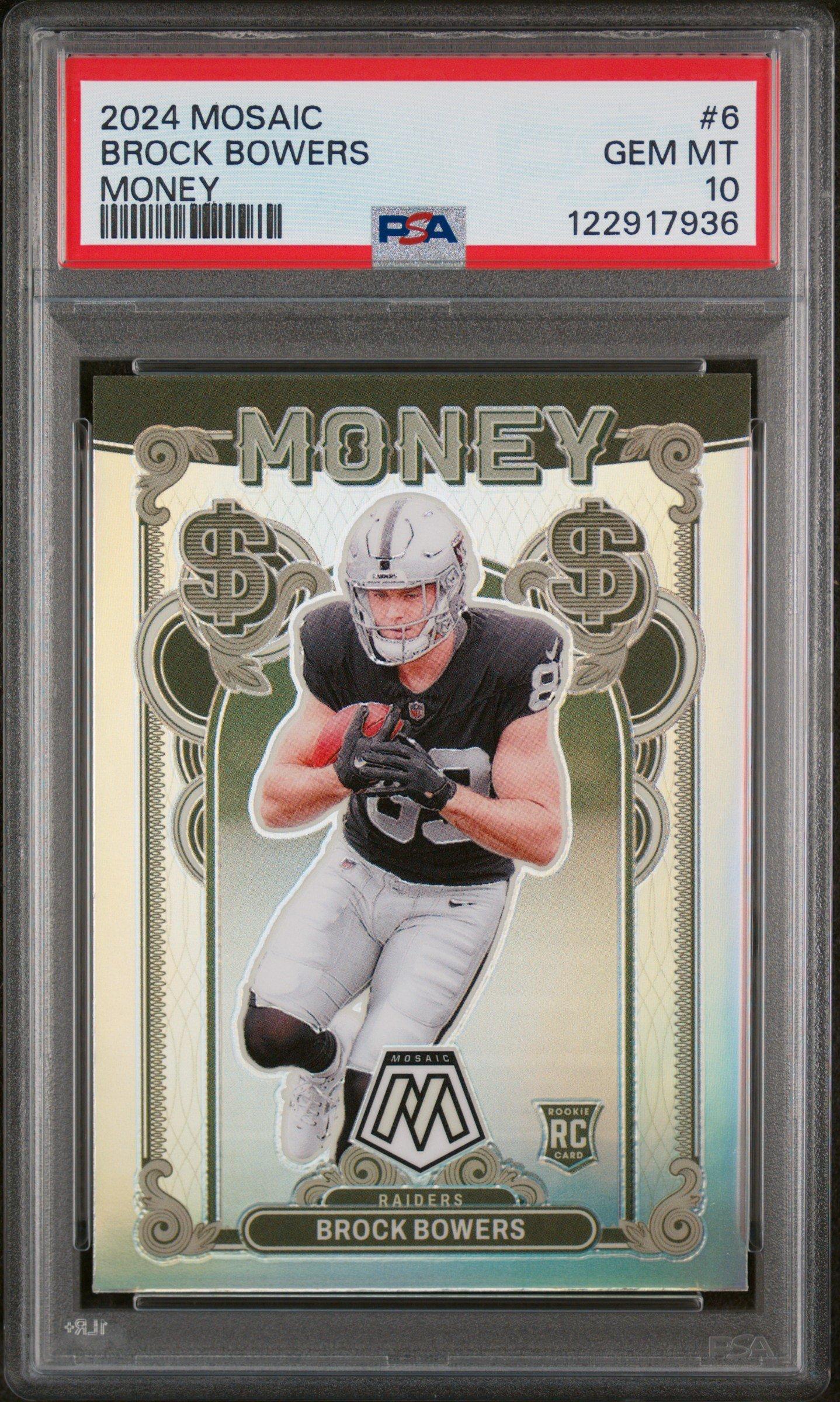 2024 Panini Mosaic Money 6 Brock Bowers PSA 10