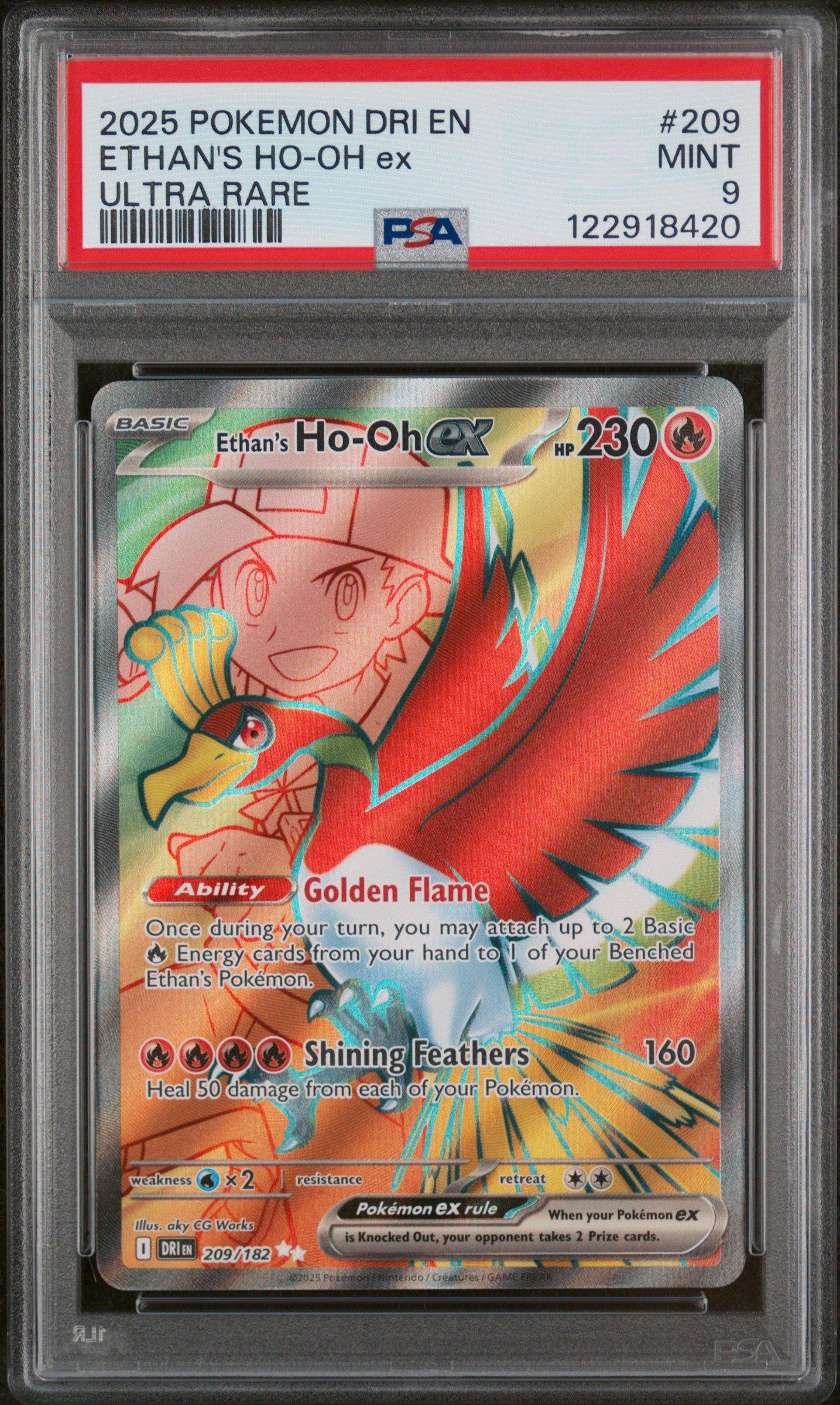 2025 Pokemon Dri En-destined Rivals 209 Ethan's Ho-oh Ex Ultra