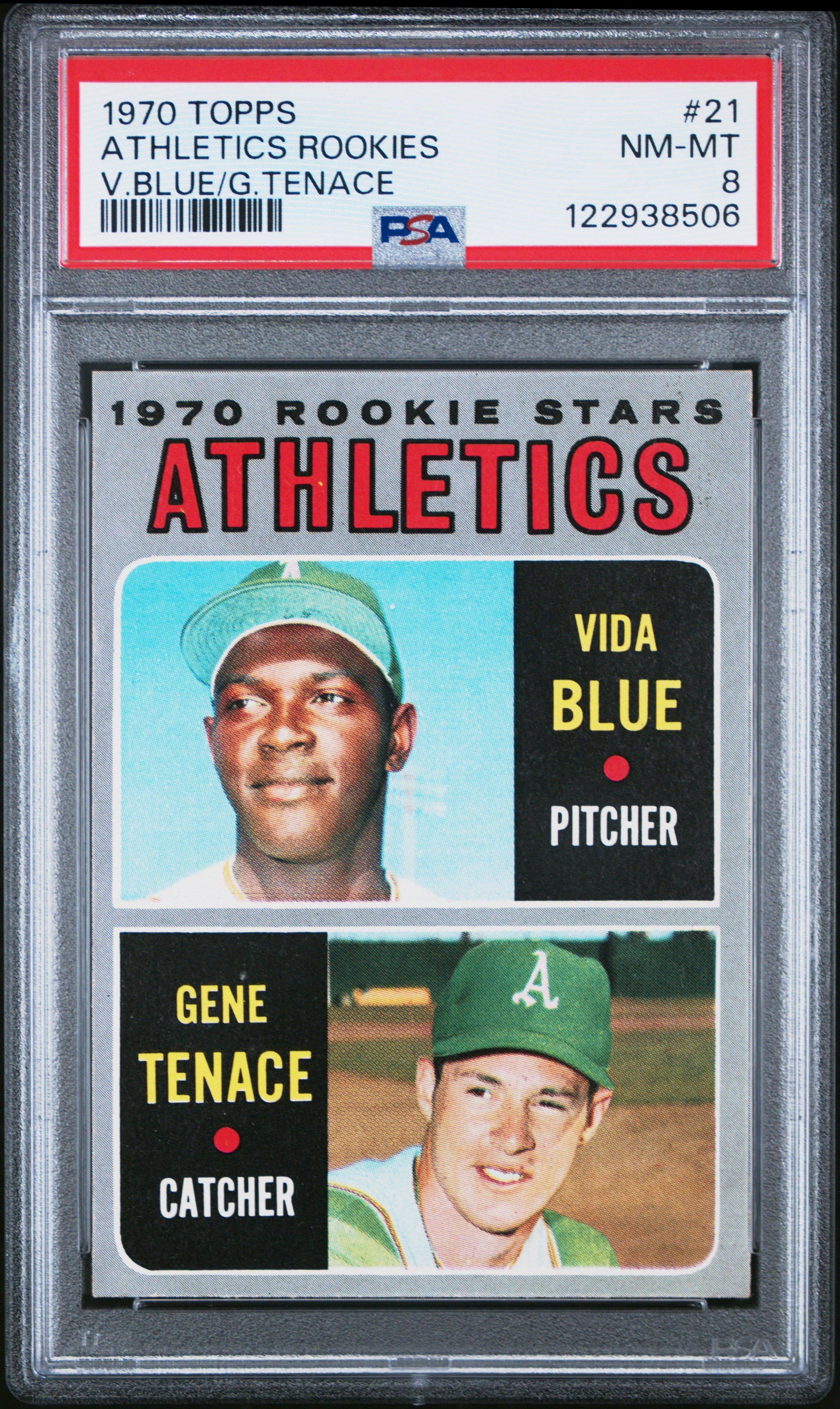 1970 Topps 21 Athletics Rookies Vida Blue/gene Tenace PSA 8