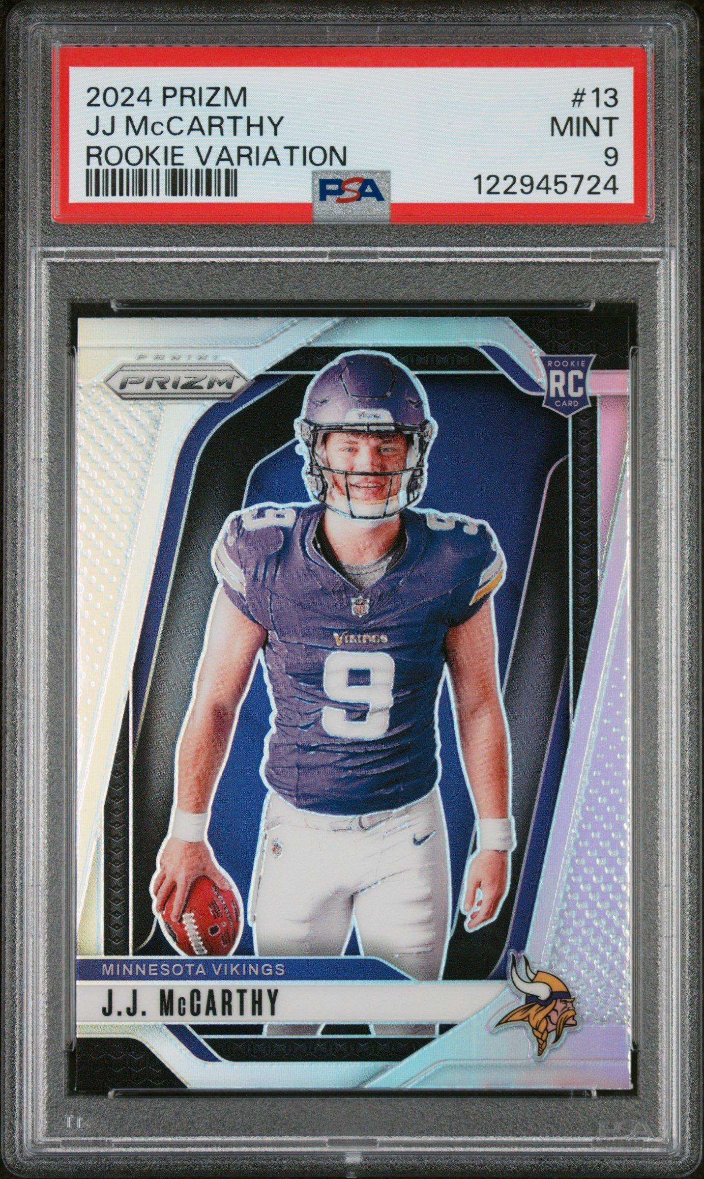 2024 Panini Prizm Rookie Variation 13 Jj Mccarthy PSA 9 Graded