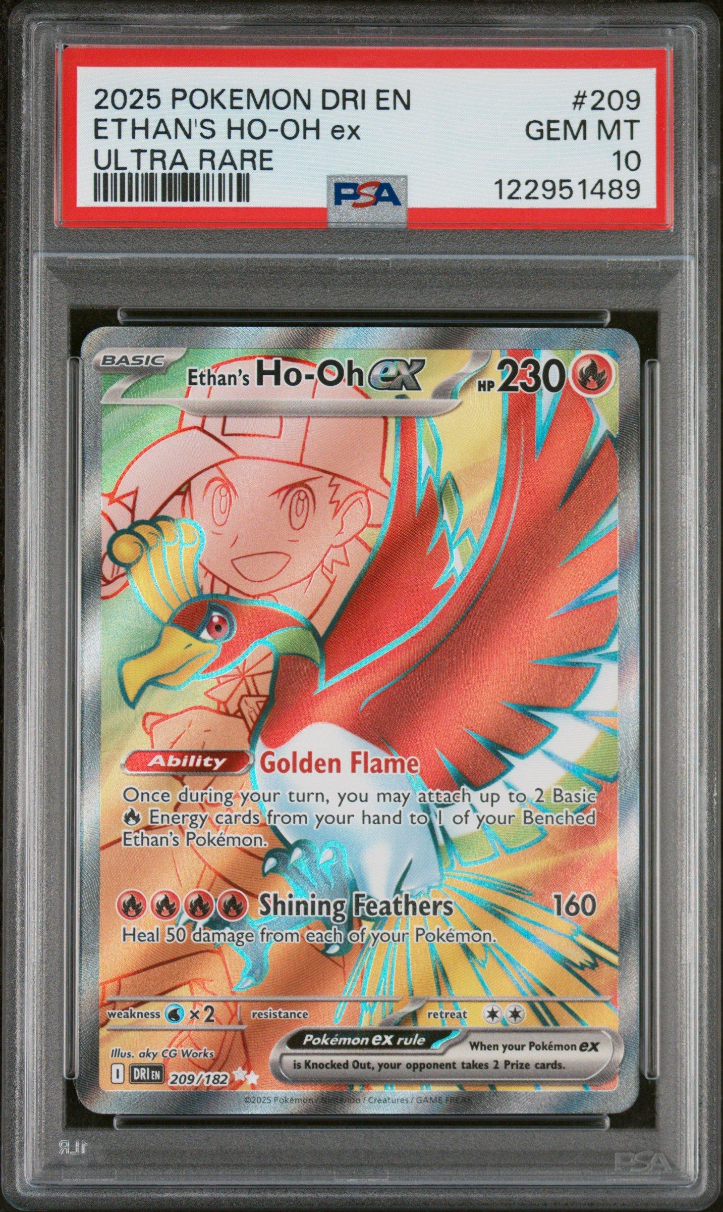 2025 Pokemon Dri En-destined Rivals 209 Ethan's Ho-oh Ex Ultra