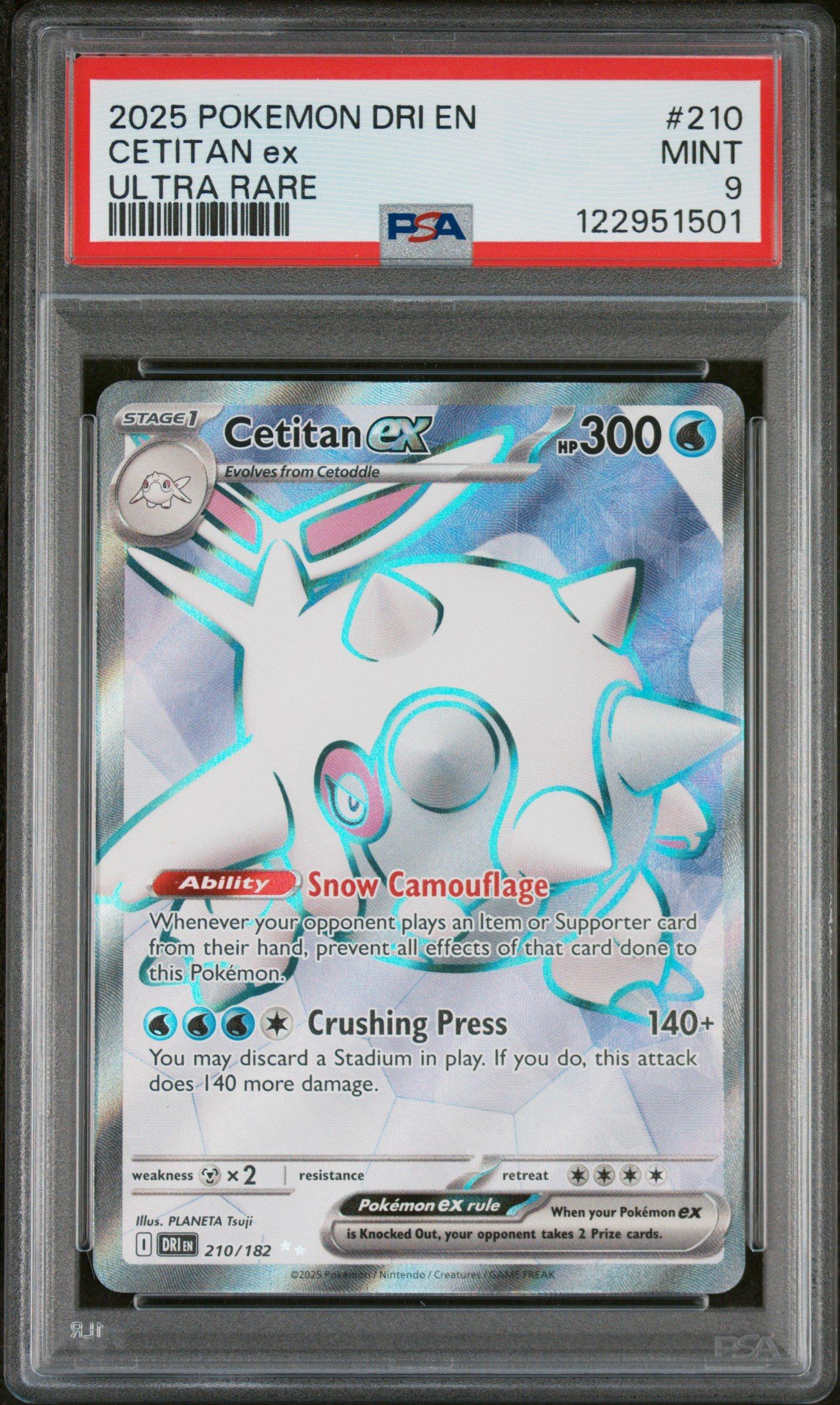 2025 Pokemon Dri En-destined Rivals 210 Cetitan Ex Ultra Rare PSA
