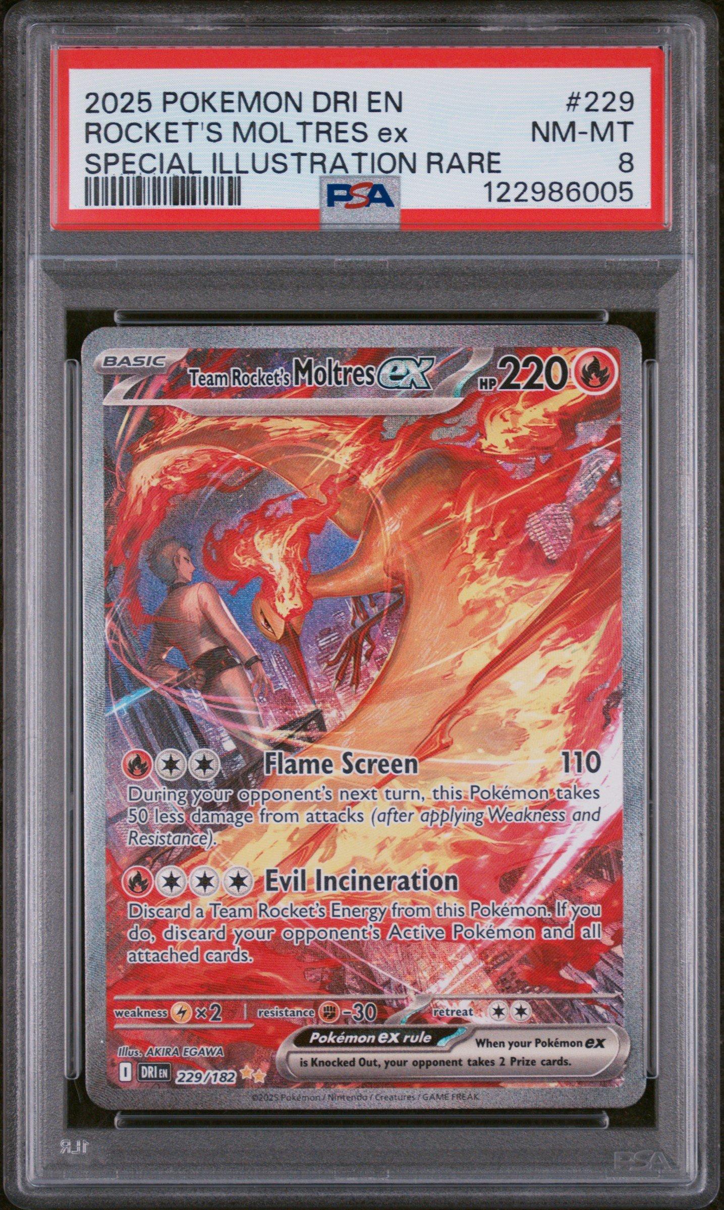 2025 Pokemon Dri En-destined Rivals 229 Team Rocket's Moltres Ex