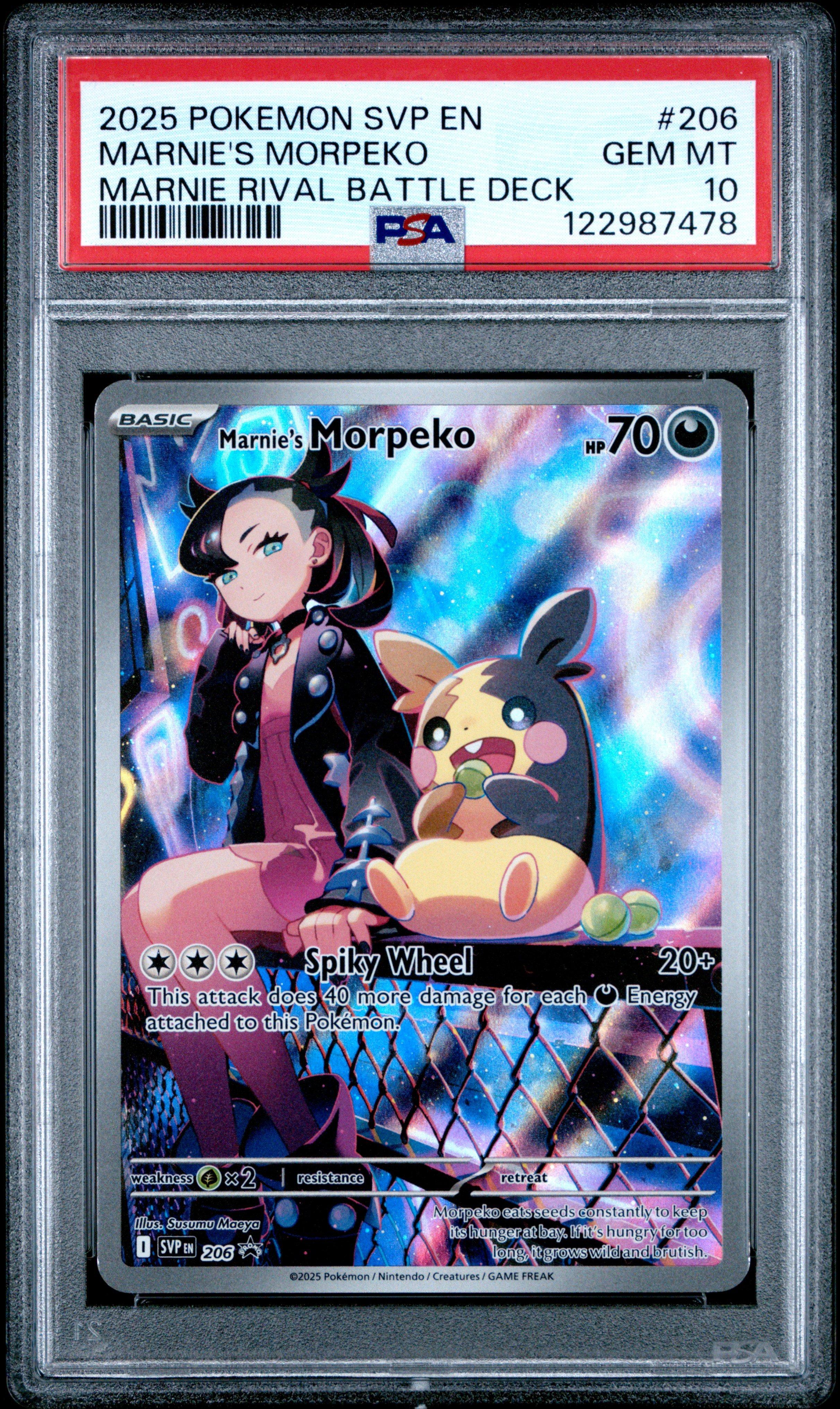 苦*ム様 2025 ポケモンカード Marnie's Morpeko psa10 2025 Pokemon Svp En-sv Black Star Promo 206 Marnie's Morpeko