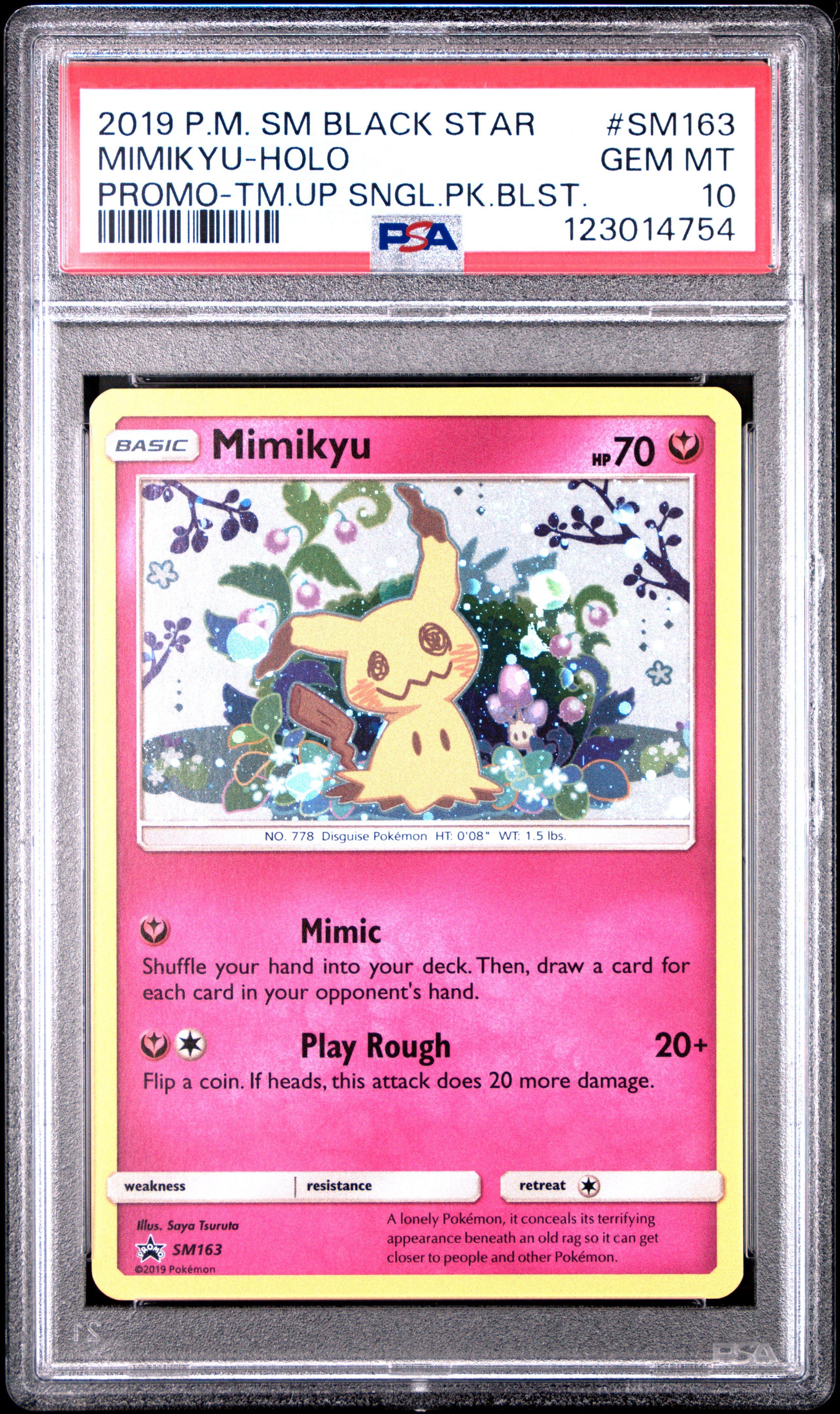 2019 Pokemon Sm Black Star Promo Sm163 Mimikyu-holo Team Up Single