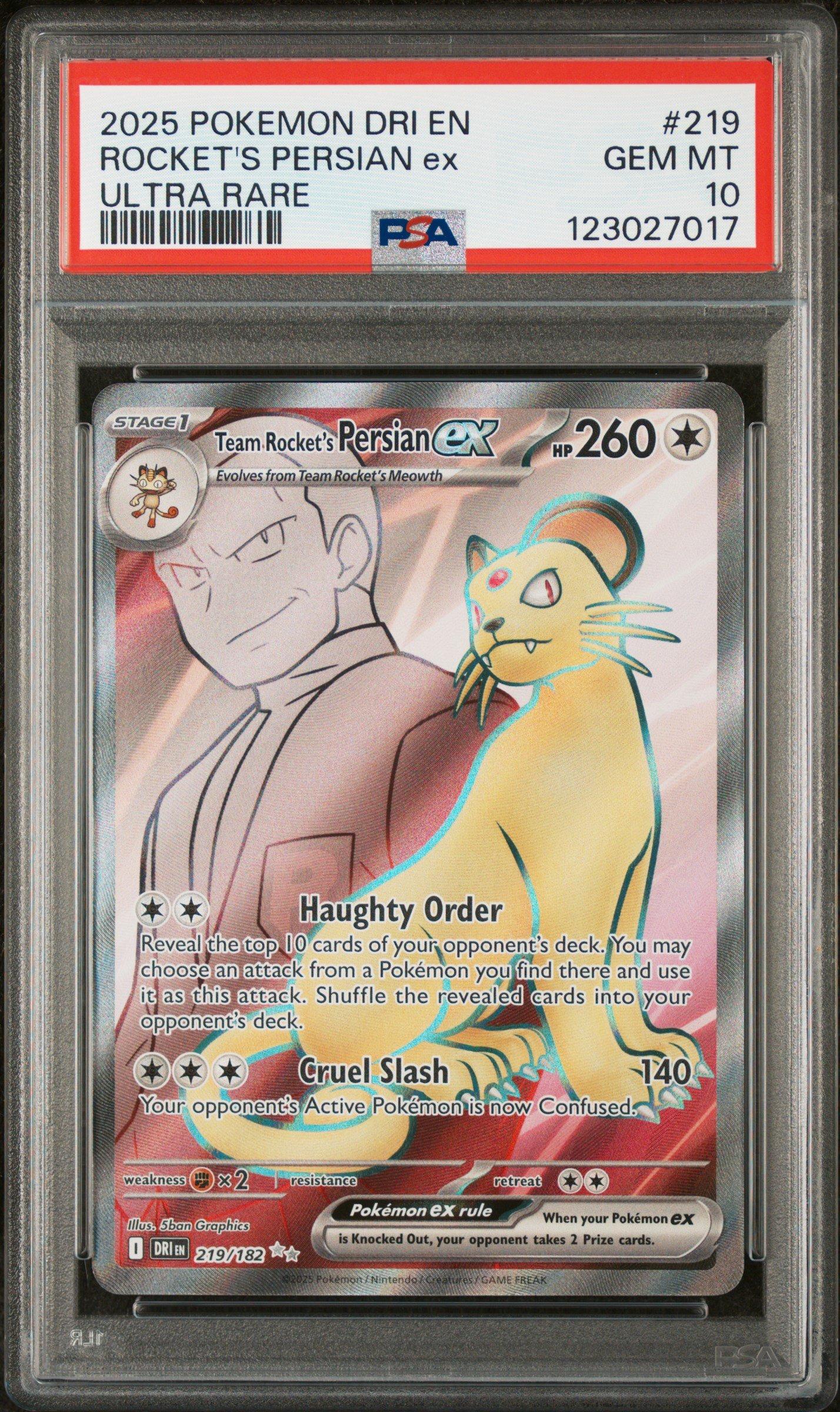 2025 Pokemon Dri En-destined Rivals 219 Team Rocket's Persian Ex