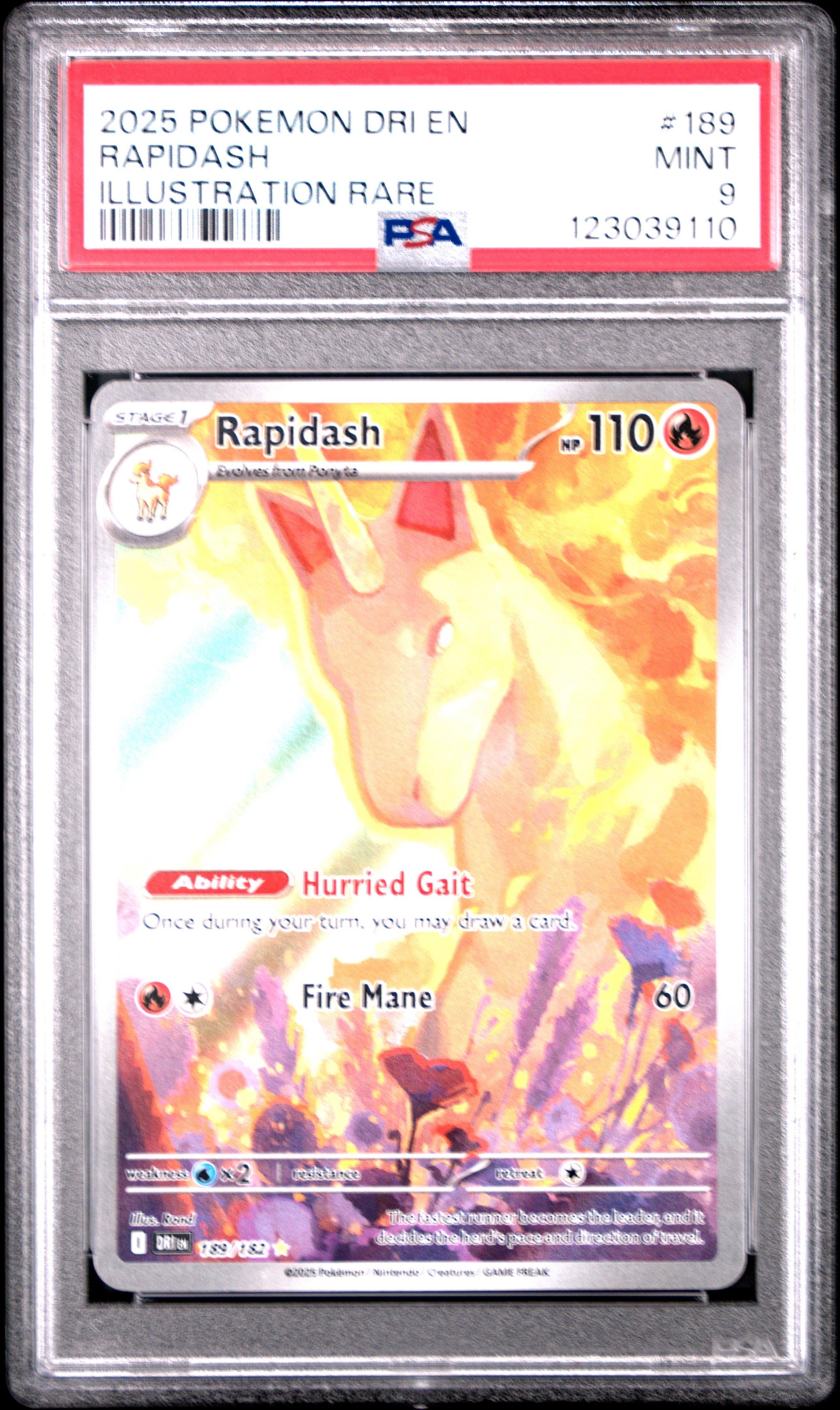 2025 Pokemon Dri En-destined Rivals 189 Rapidash Illustration Rare