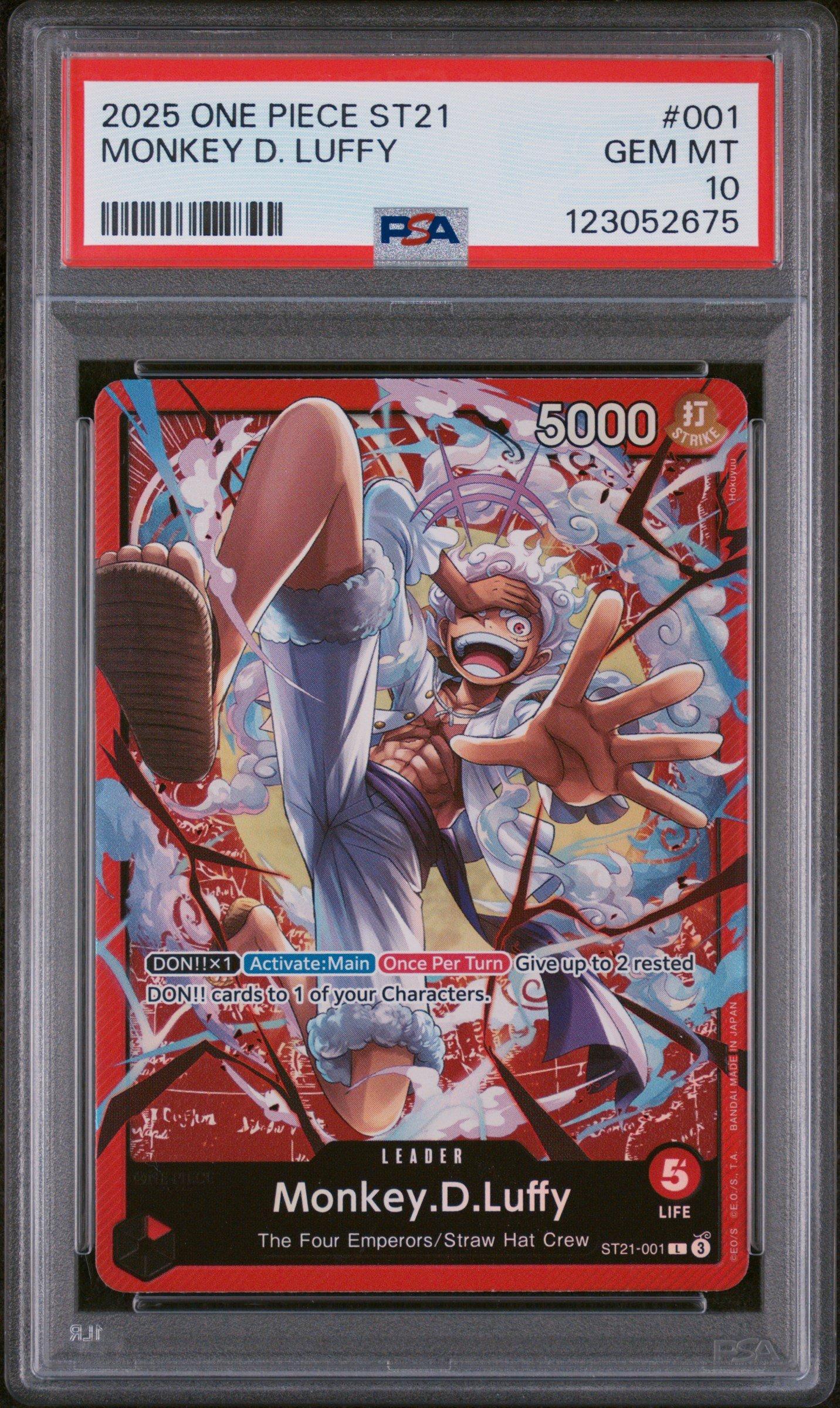2025 One Piece Starter Deck St21-ex Gear 5 001 Monkey D. Luffy PSA