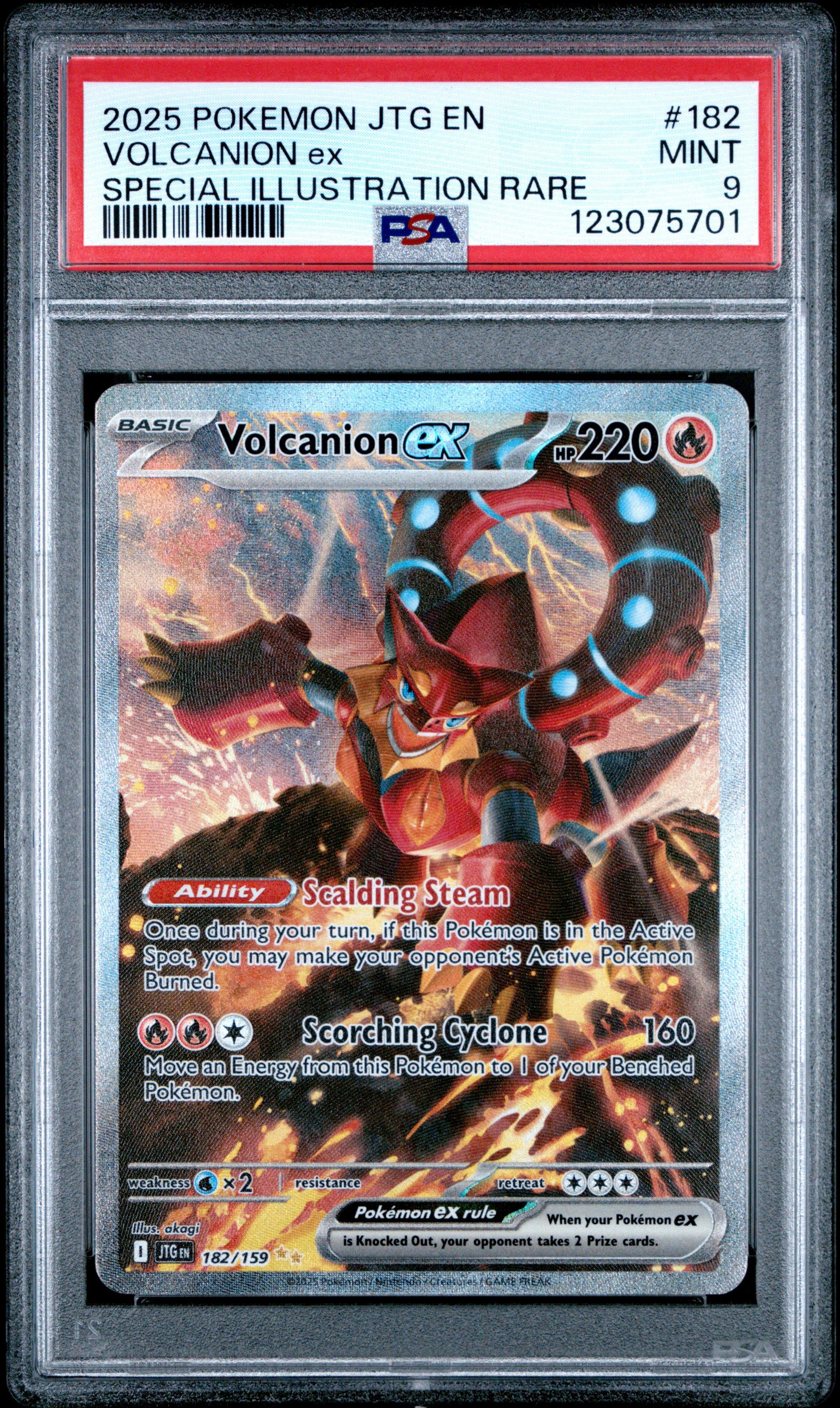 pokemon journey together rarest card 2025 Pokemon JTG-EN - Volcanion ex #182 - Journey Together Special  Illustration Rare main image 1