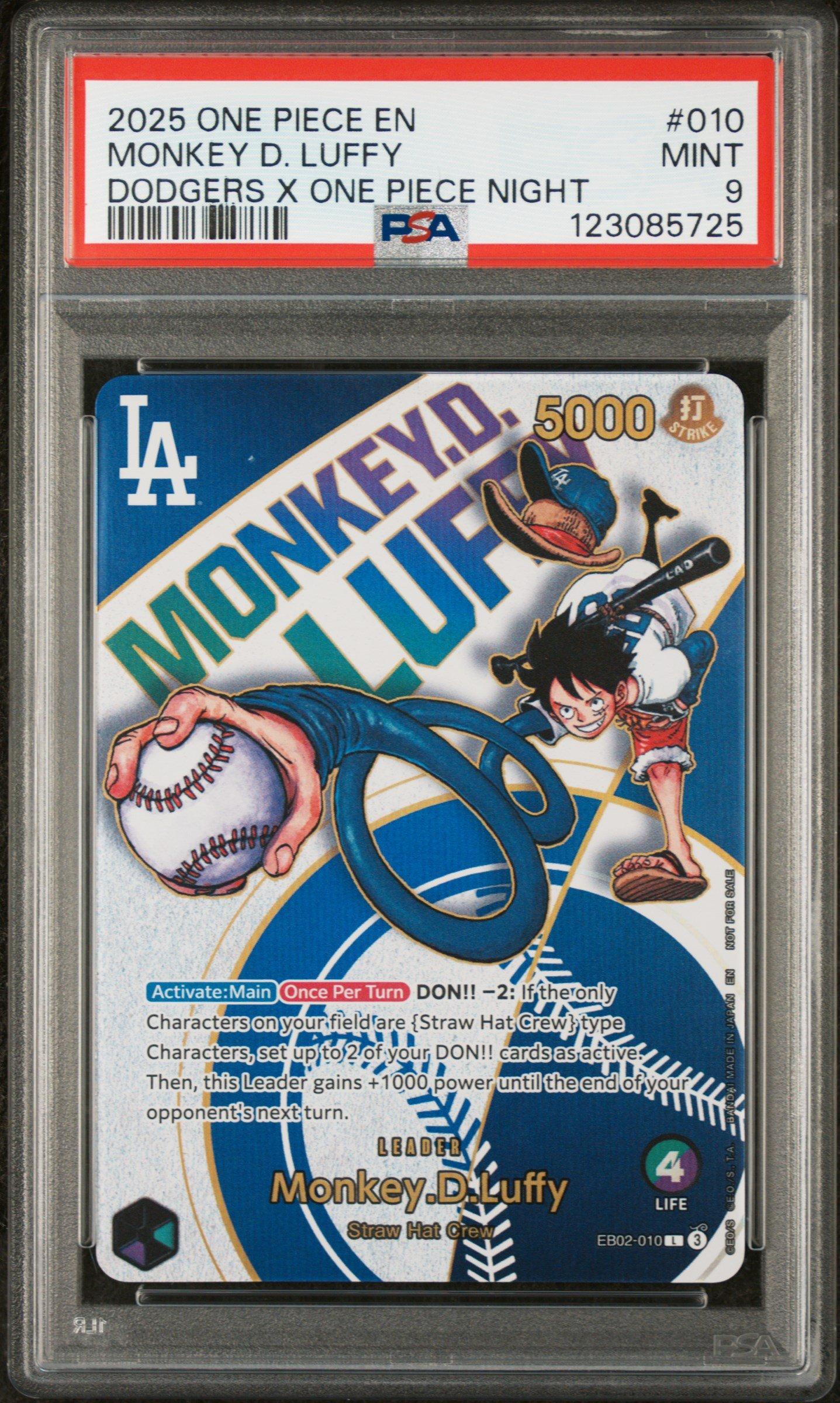 2025 One Piece Promos 010 Monkey D. Luffy Dodgers X One Piece