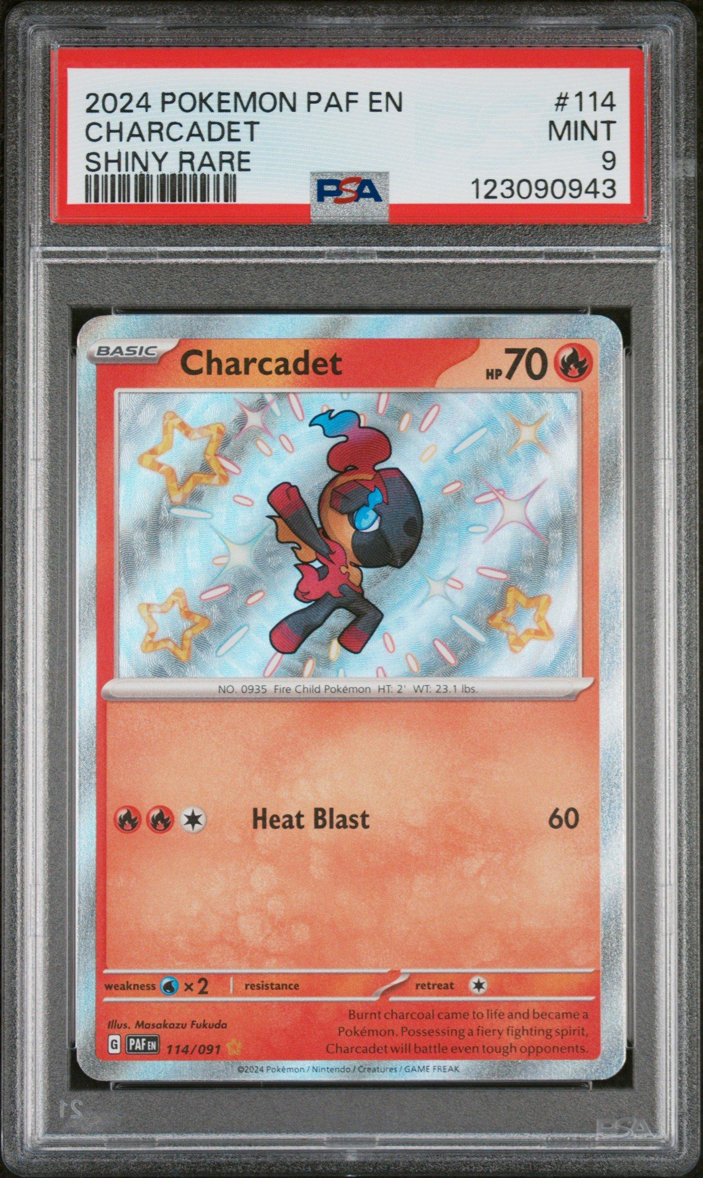 2024 Pokemon Paf En-paldean Fates 114 Charcadet Shiny Rare PSA 9