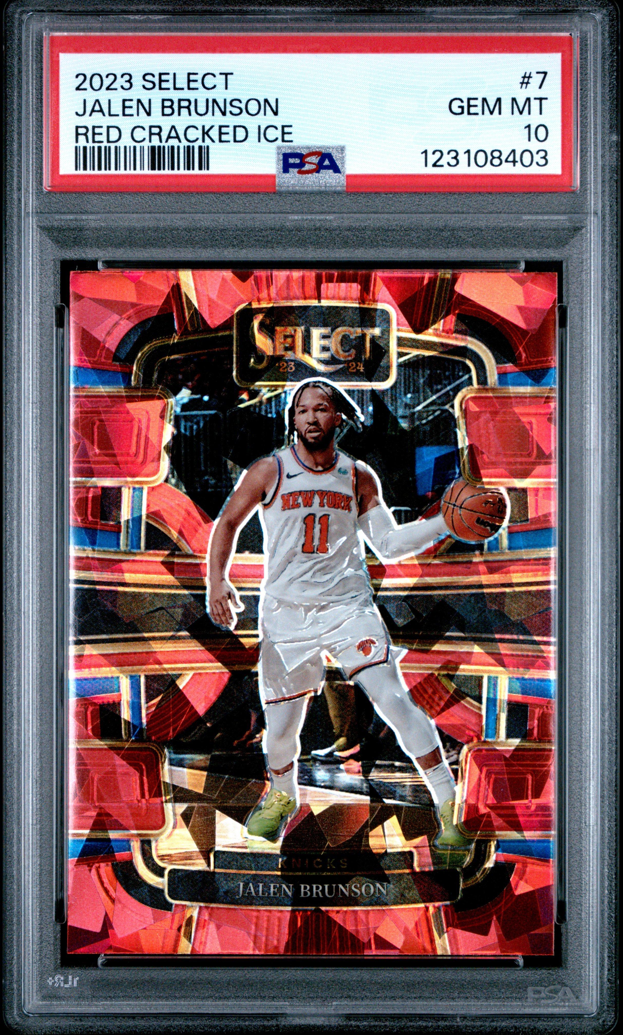 2023 Panini Select 7 Jalen Brunson Red Cracked Ice PSA 10 Graded