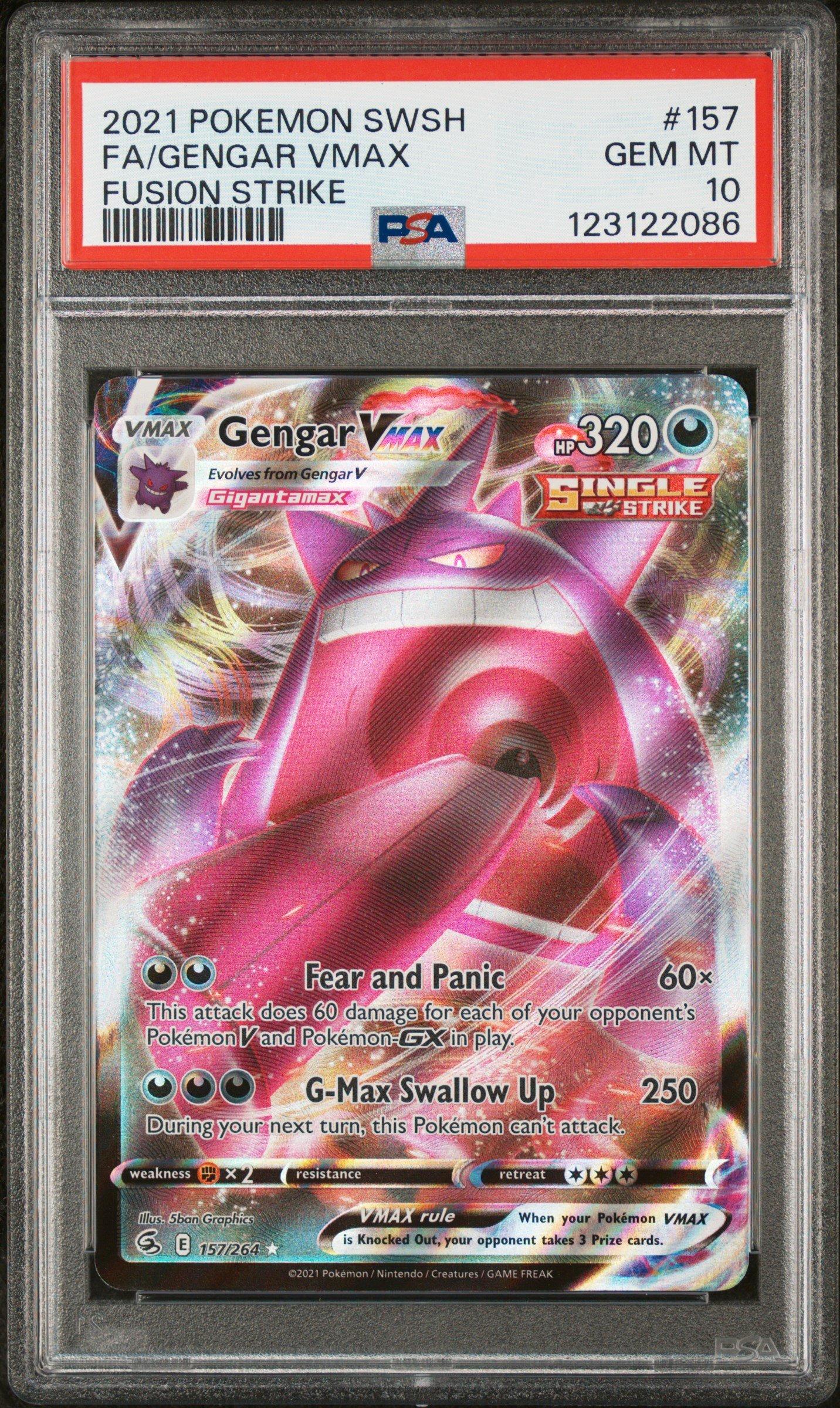 2021 Pokemon Sword & Shield Fusion Strike 157 Full Art/gengar Vmax