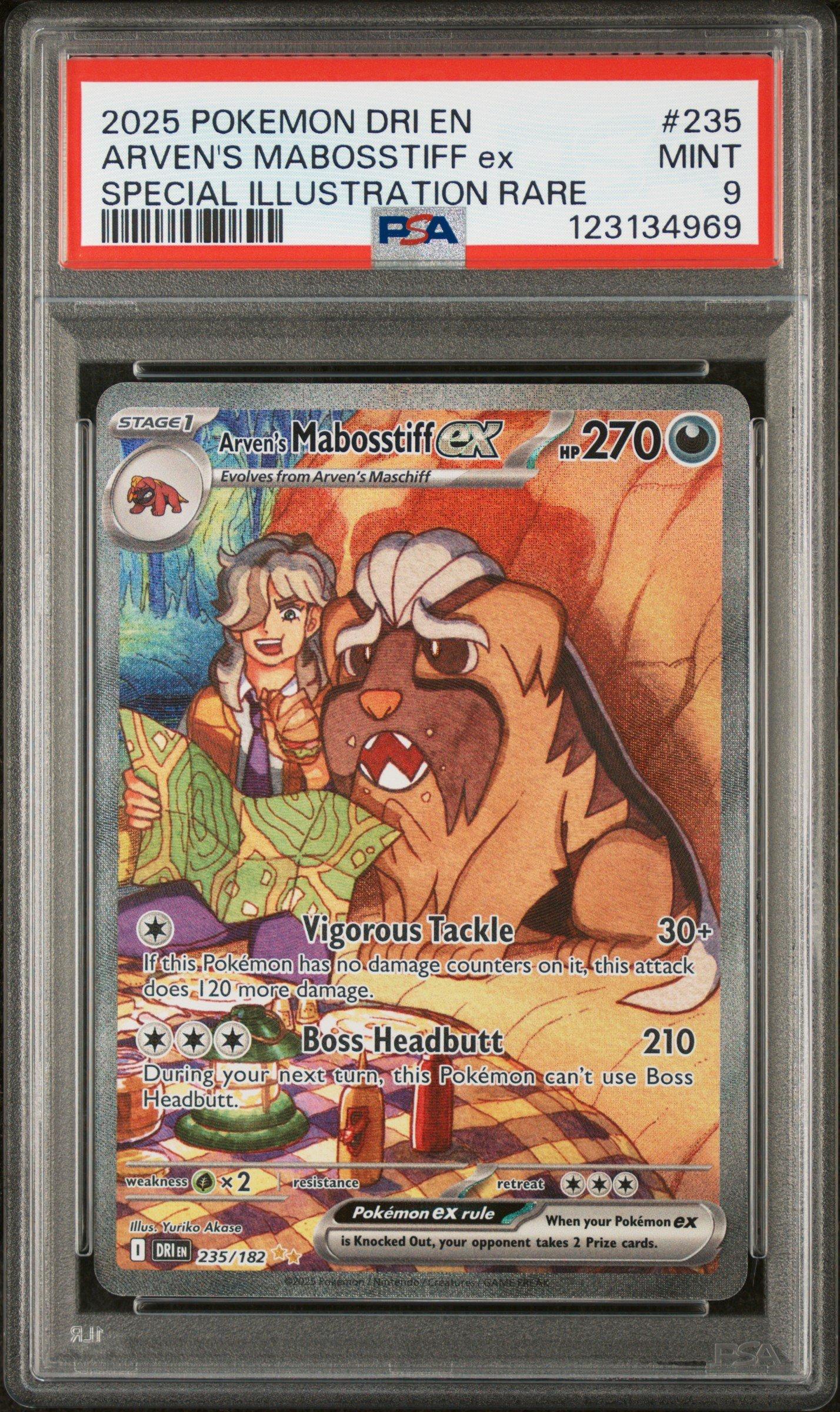 2025 Pokemon Dri En-destined Rivals 235 Arven's Mabosstiff Ex