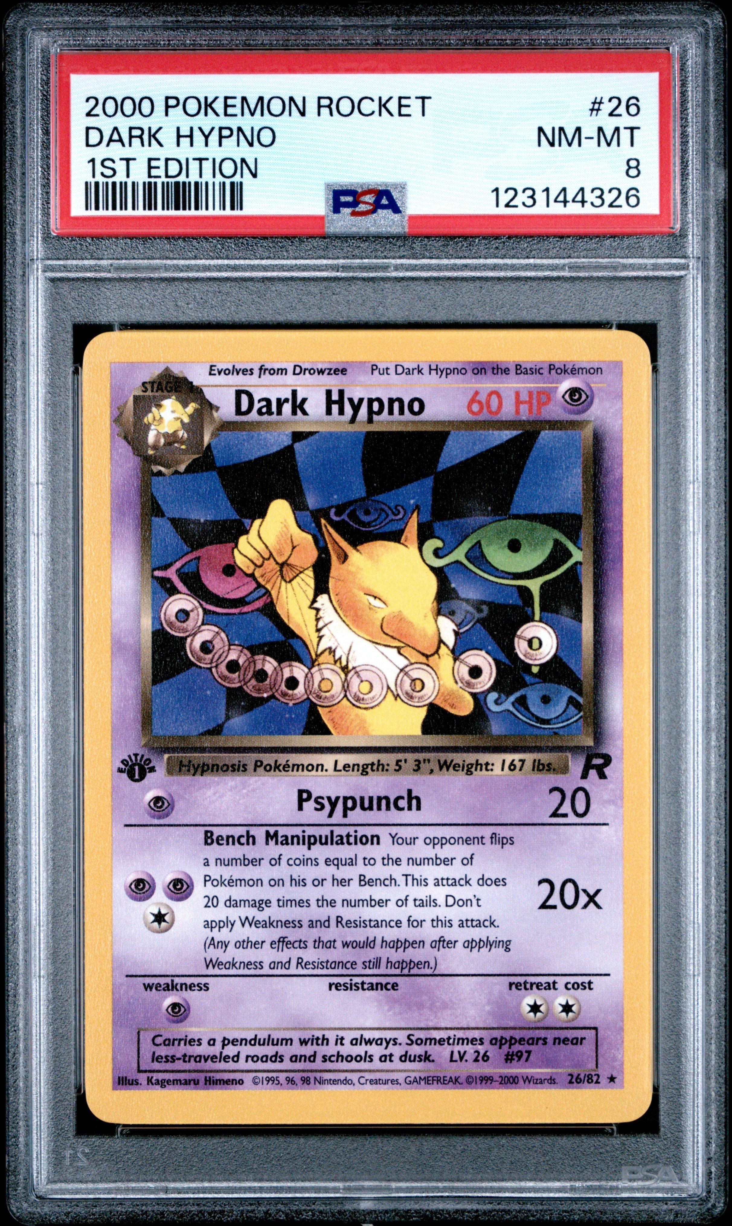 2000 Pokemon Rocket 26 Dark Hypno 1st Edition PSA