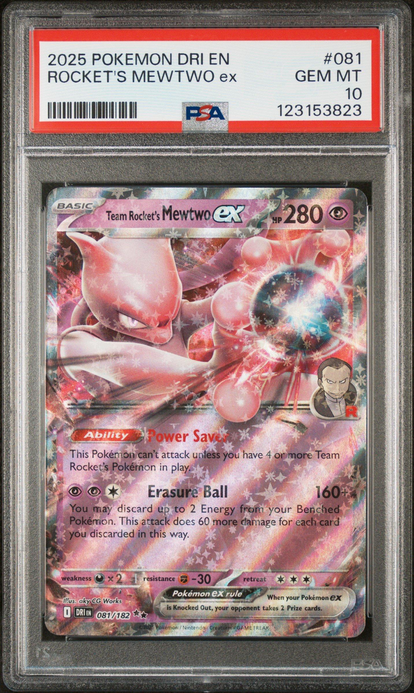 2025 Pokemon Dri En-destined Rivals 081 Team Rocket's Mewtwo Ex