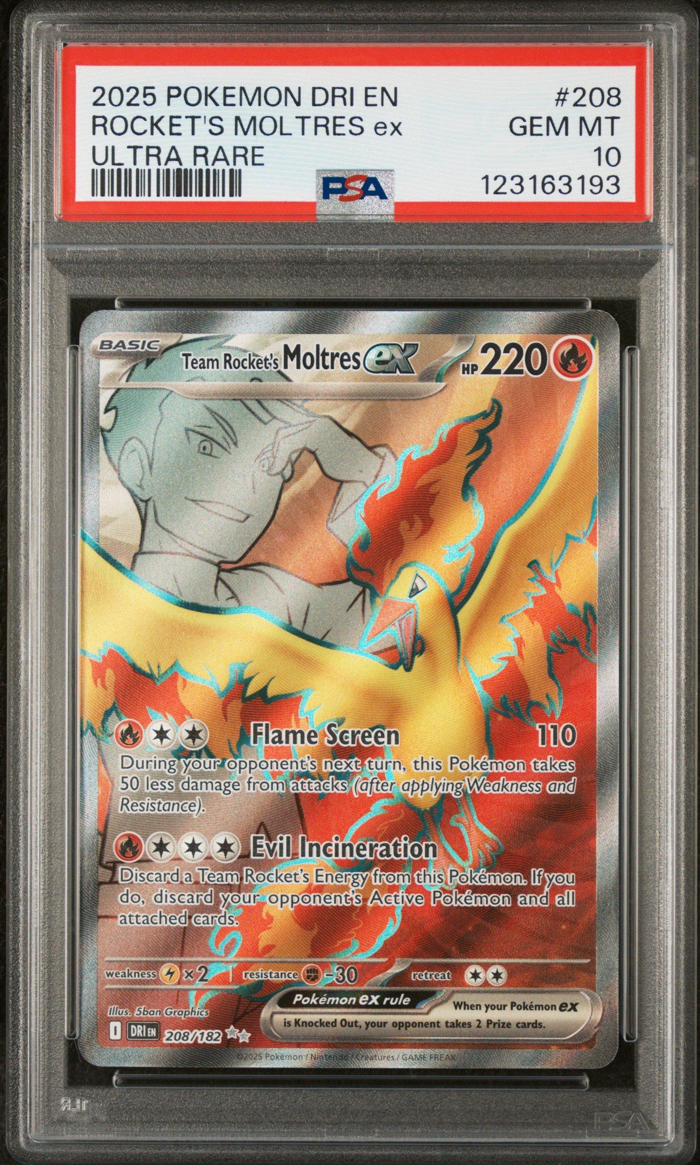 2025 Pokemon Dri En-destined Rivals 208 Team Rocket's Moltres Ex