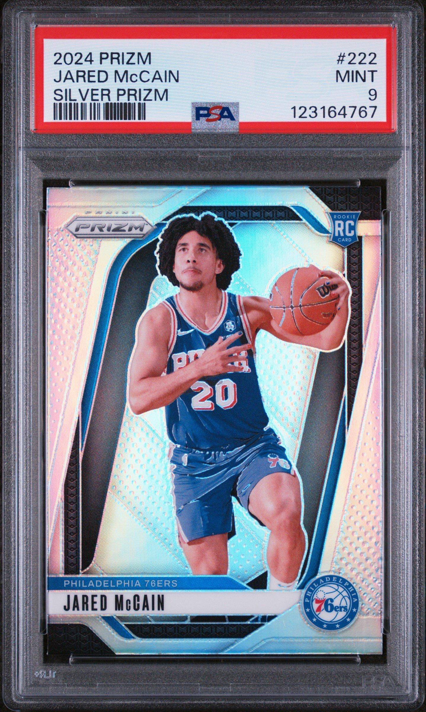 2024 Panini Prizm 222 Jared Mccain Silver Prizm PSA 9 Graded Card