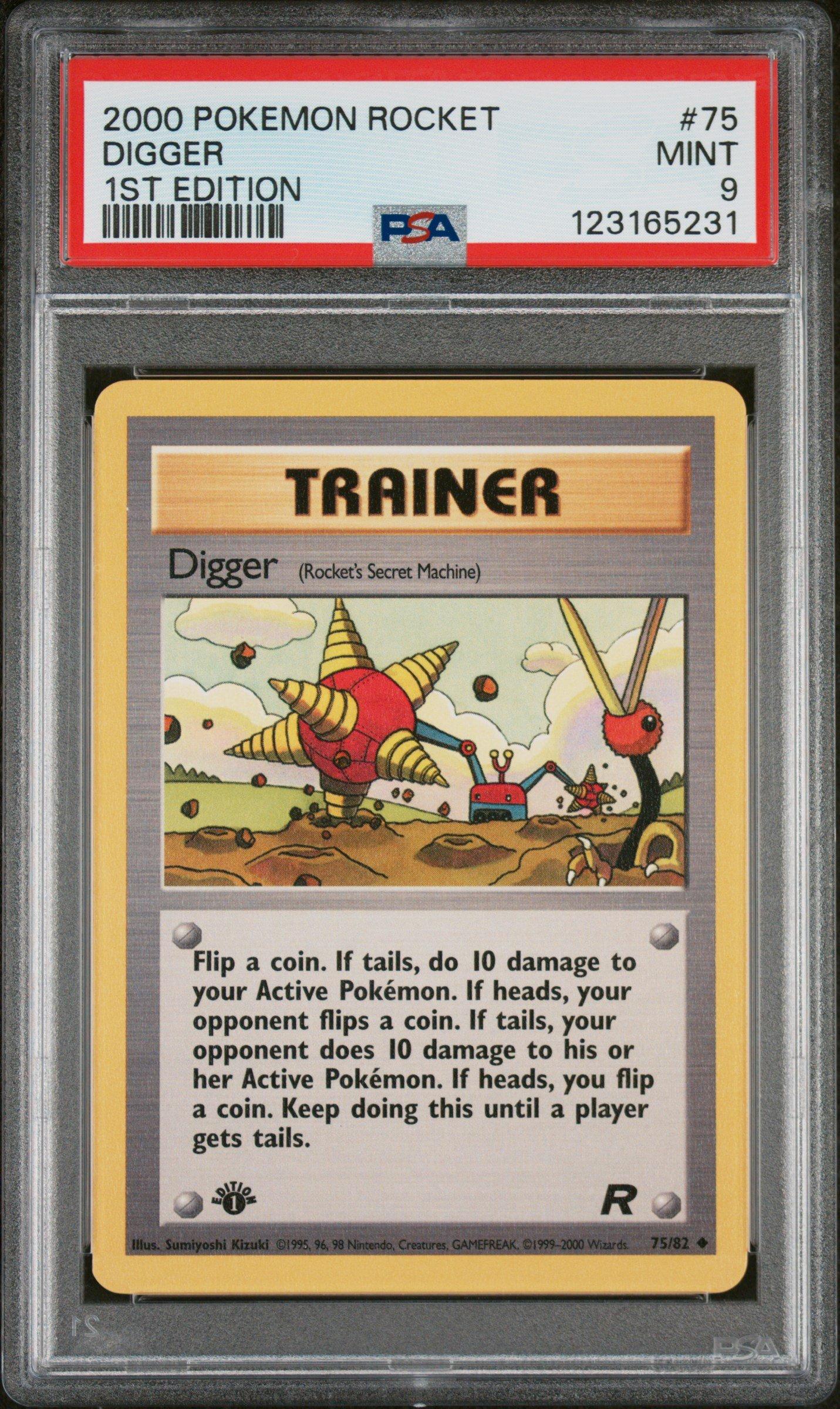 2000 Pokemon Rocket 75 Digger 1st Edition PSA