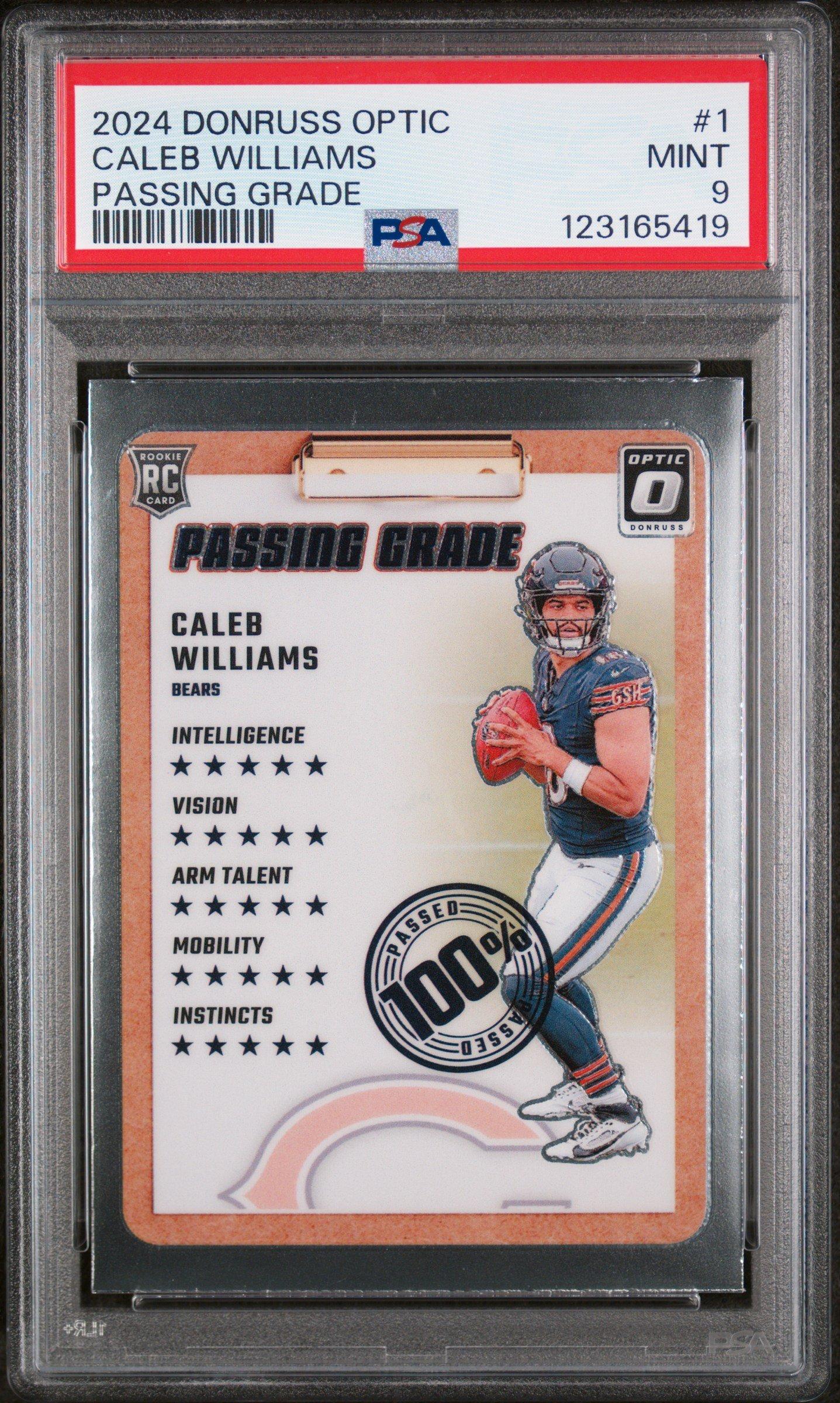 caleb williams passing grade card PSA 10 2024 Topps Now #D1 NFL Draft Day Rookie Chicago Bears : Collectibles & Fine Art THIS PULL IS GRADED A++++.