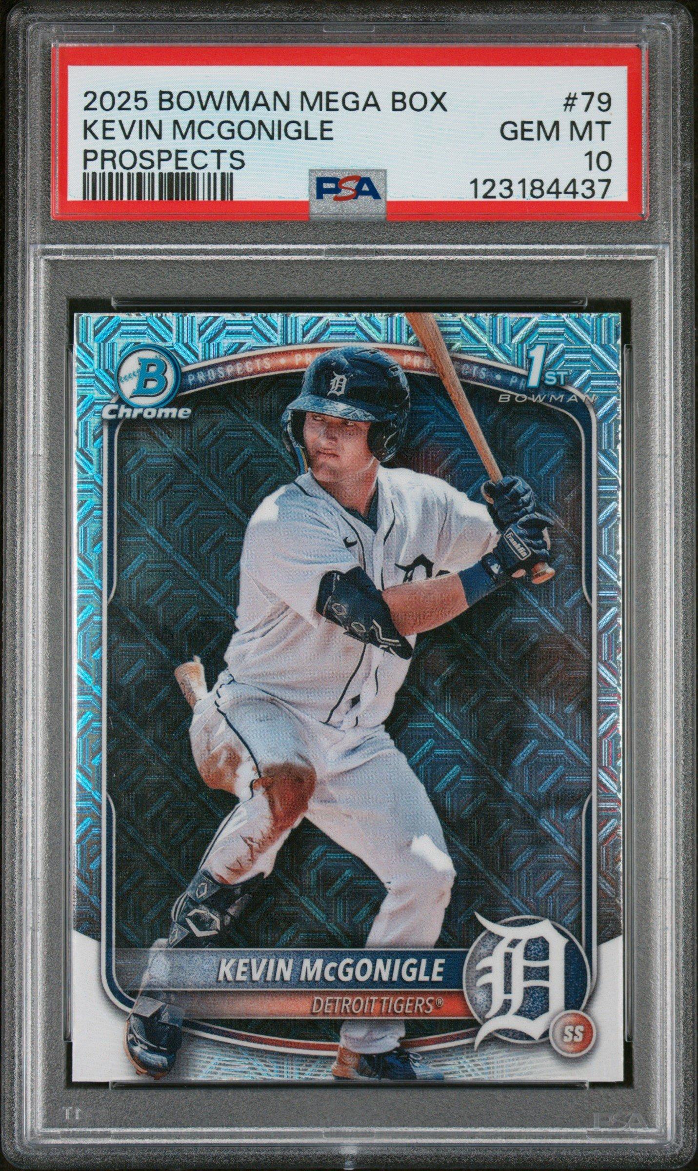 2025 Bowman Mega Box Chrome Prospects 79 Kevin Mcgonigle PSA 10