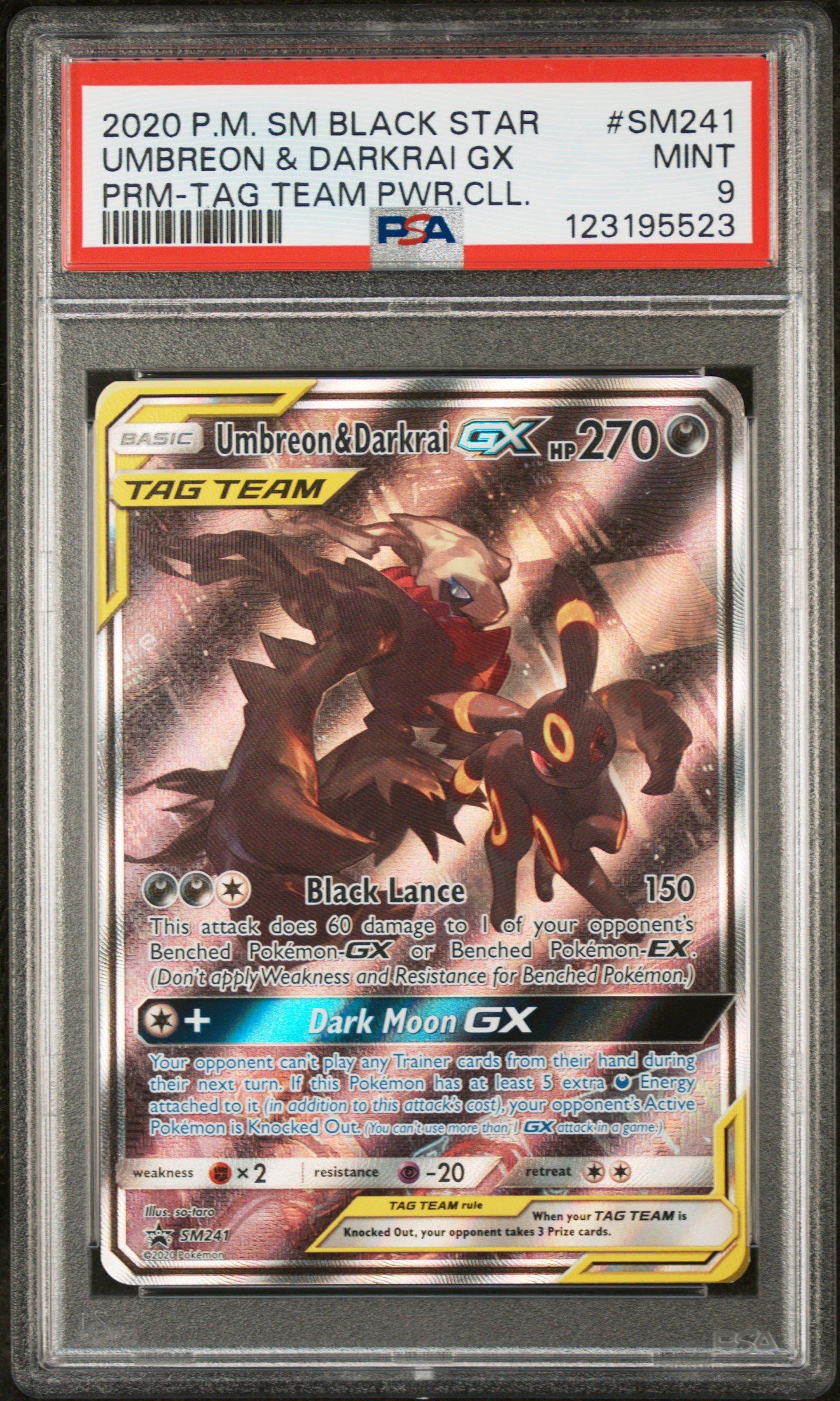 ブラッキー＆ダークライ　sr Umbreon & Darkrai GX psa9 2020 Pokemon Sm Black Star Promo Sm241 Umbreon & Darkrai Gx Tag