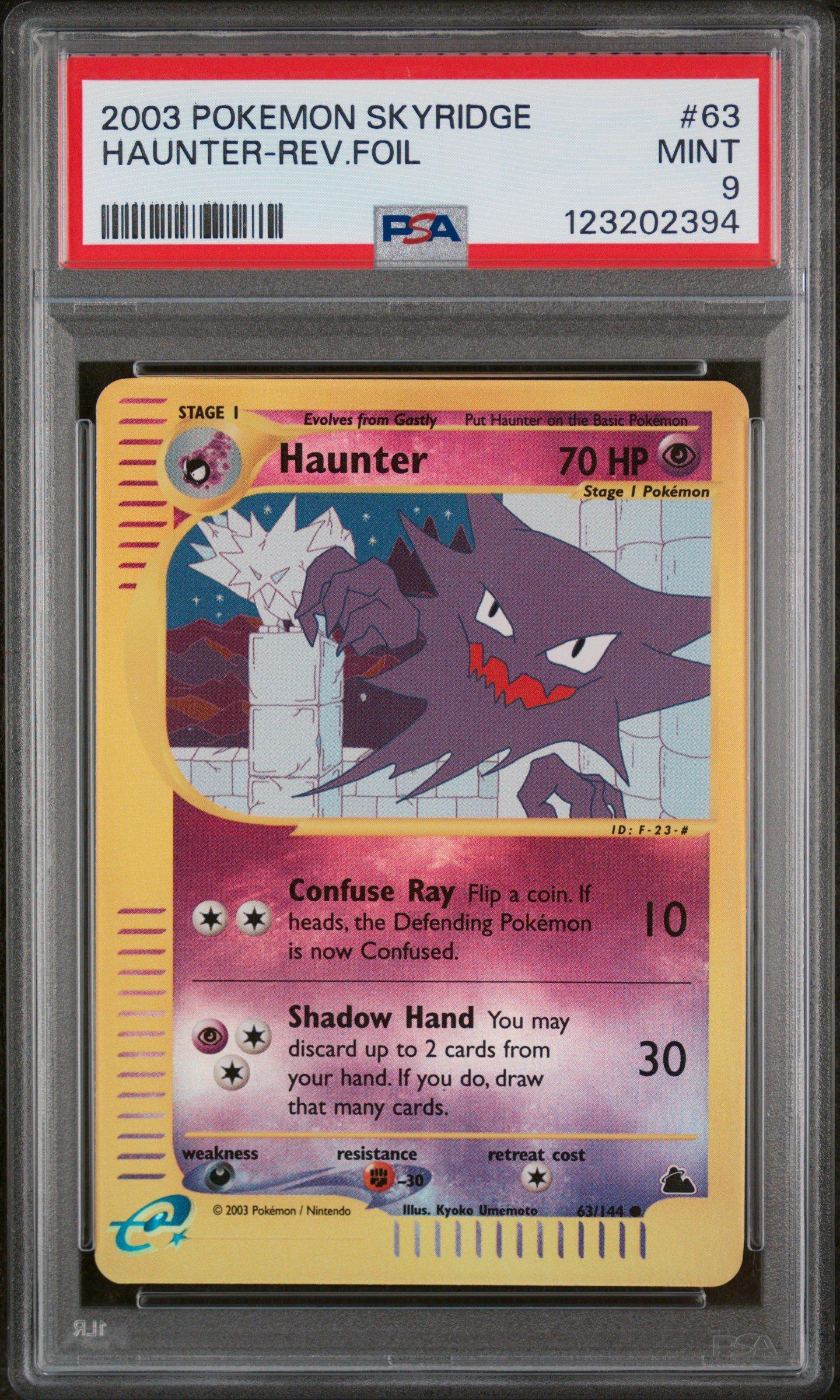 2003 Pokemon Skyridge 63 Haunter-reverse Foil PSA 9 Graded Card