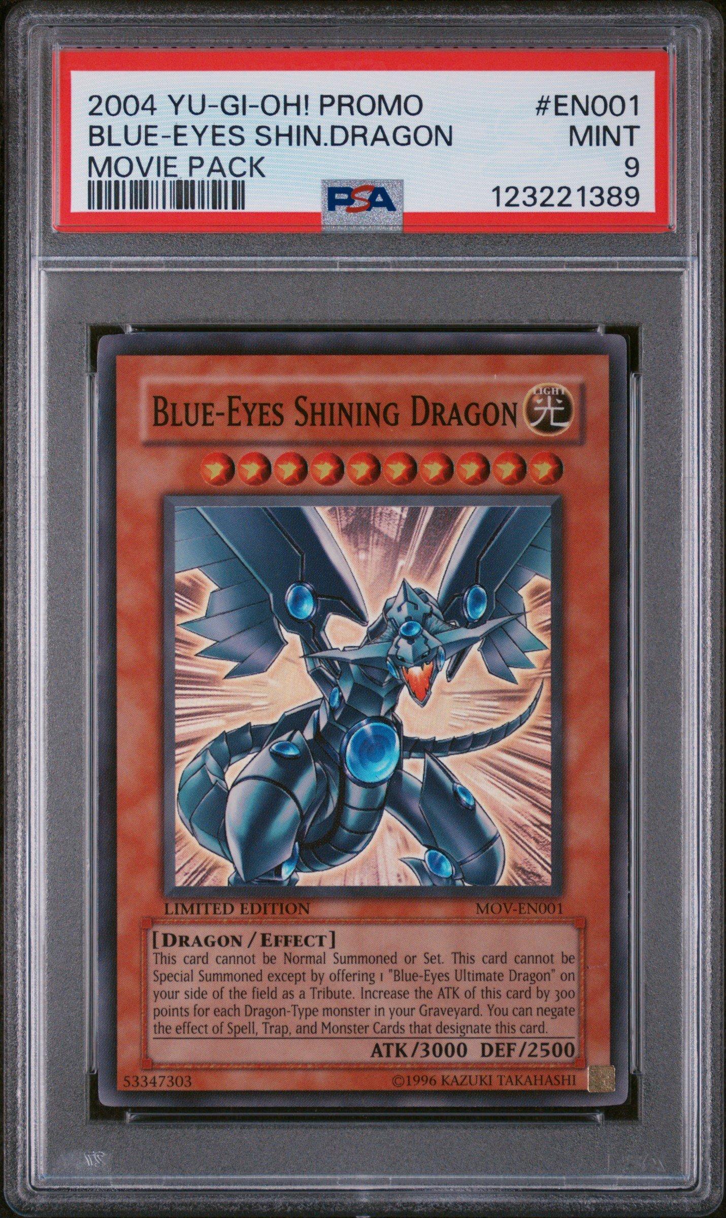 2004 Yu-gi-oh! Promo En001 Blue-eyes Shining Dragon Movie Pack PSA 9