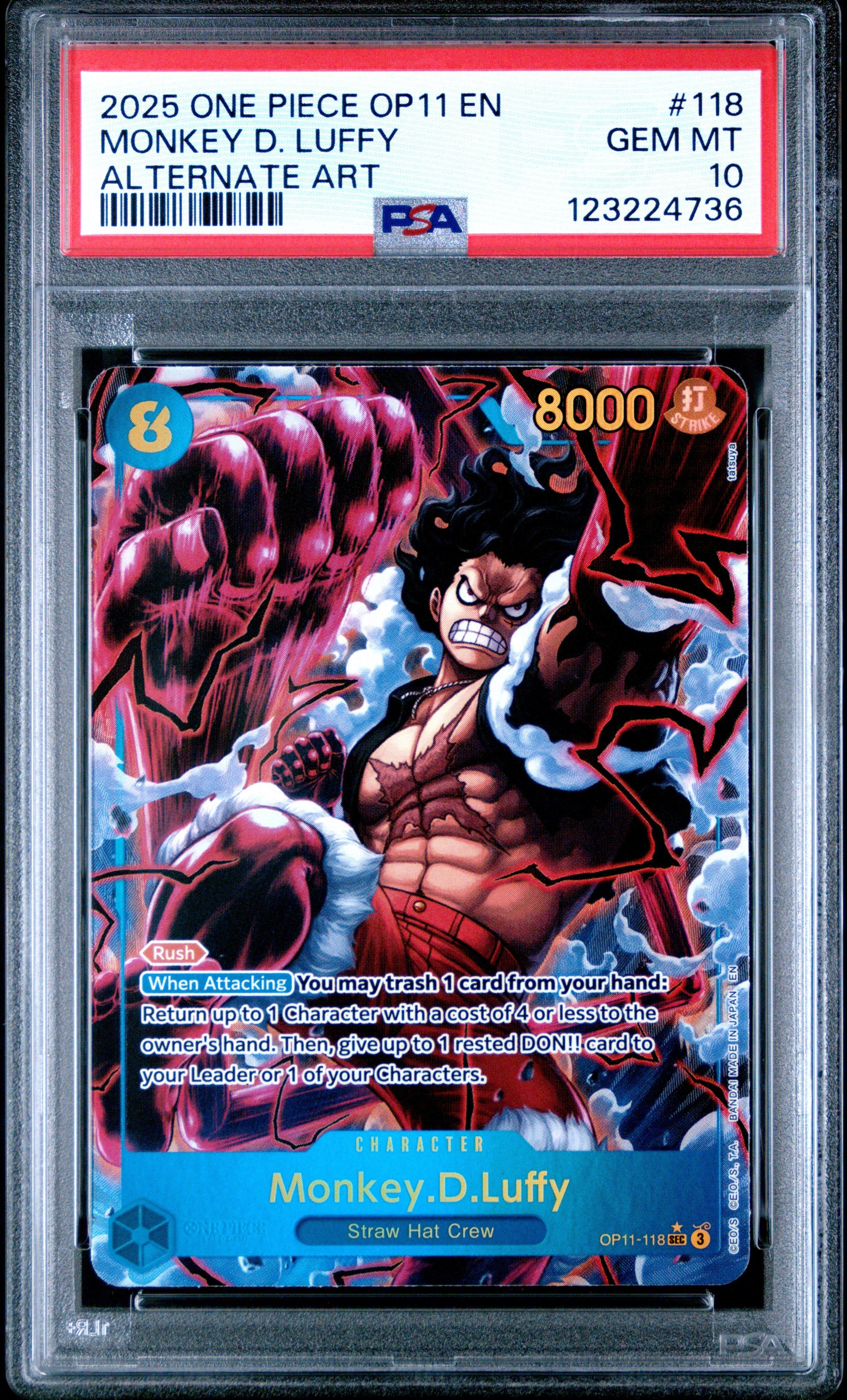 2025 One Piece Op11-a Fist Of Divine Speed 118 Monkey D. Luffy