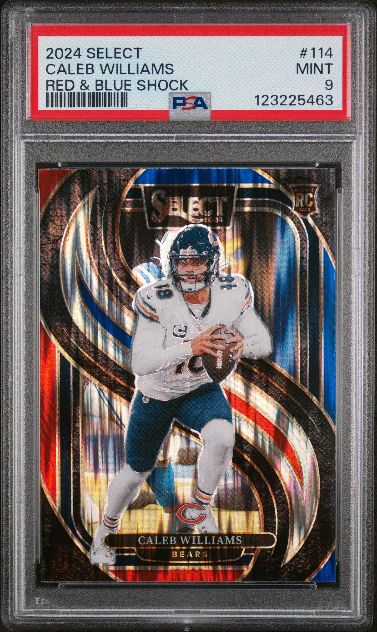 2024 Panini Select 114 Caleb Williams Red & Blue Shock PSA 9