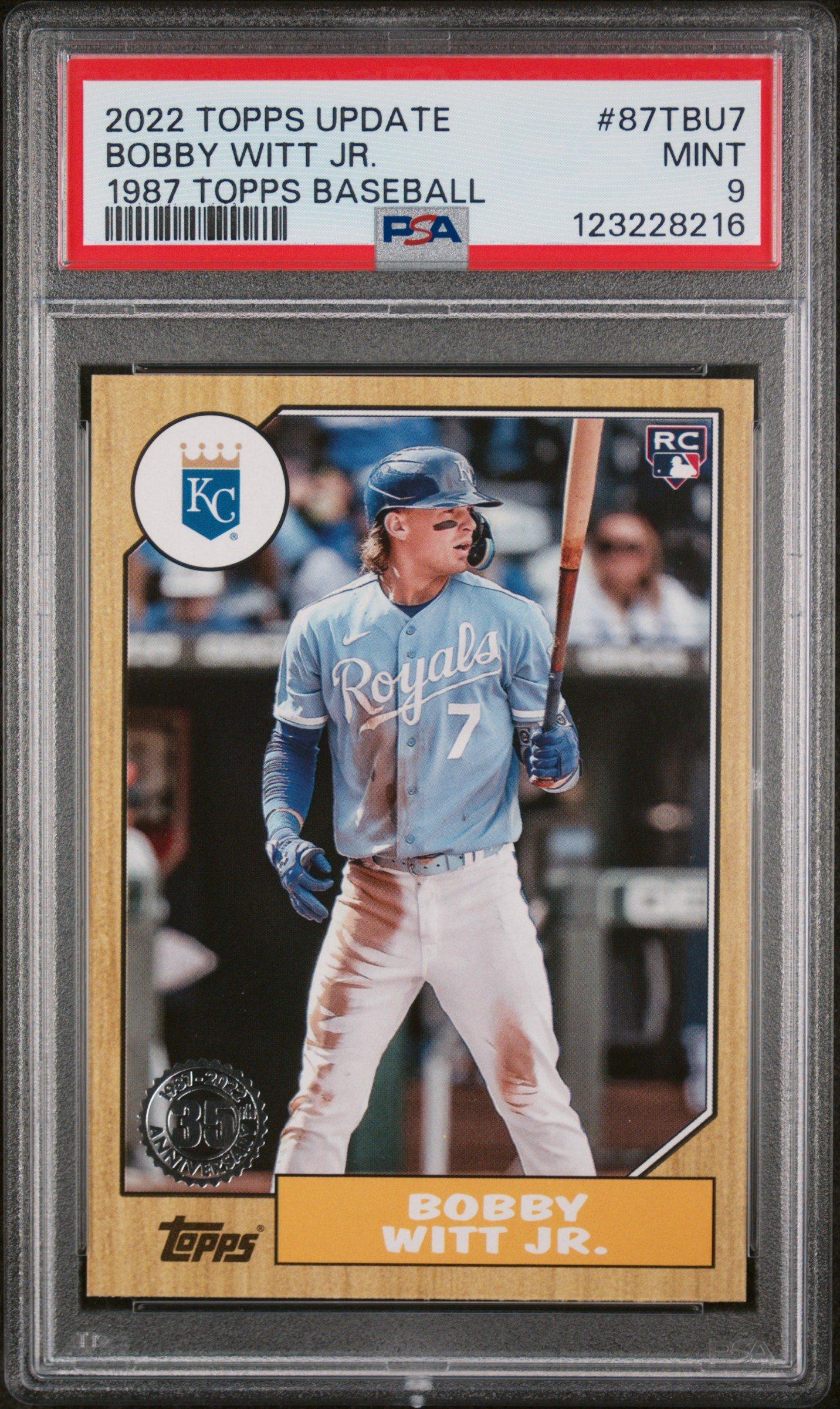 2022 Topps Update 1987 Topps Baseball 87tbu7 Bobby Witt Jr. PSA 9