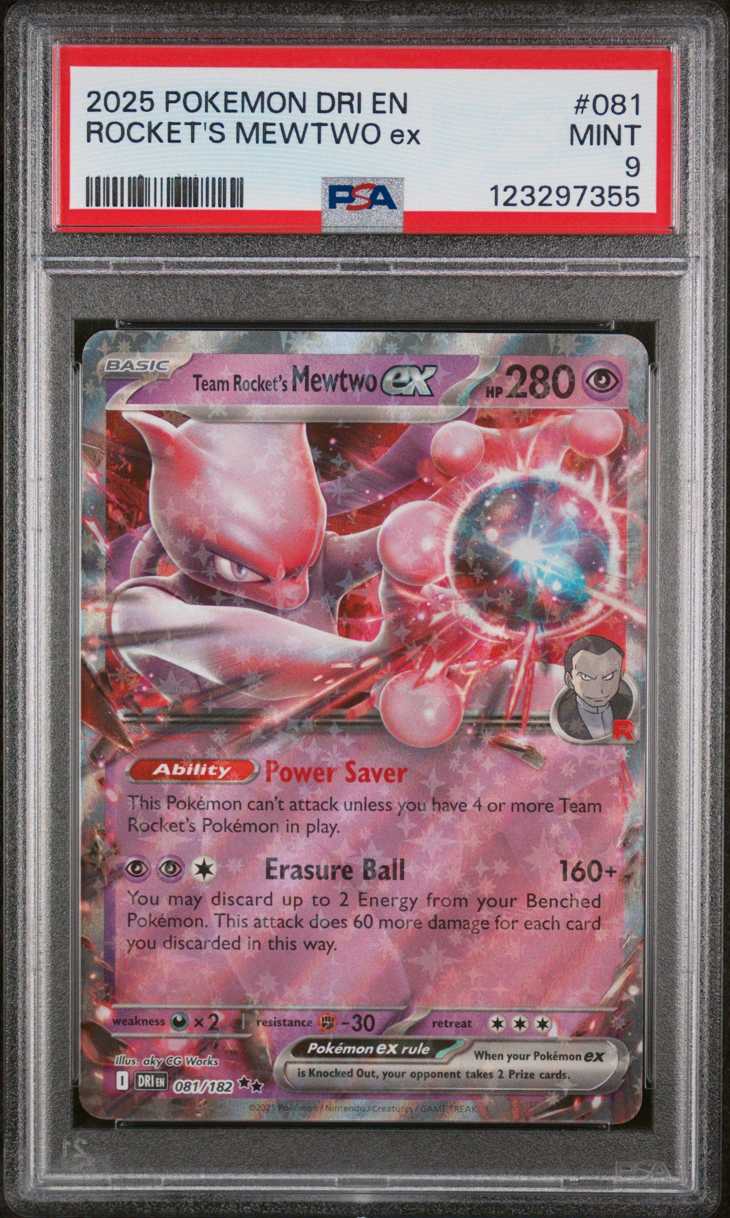 2025 Pokemon Dri En-destined Rivals 081 Team Rocket's Mewtwo Ex