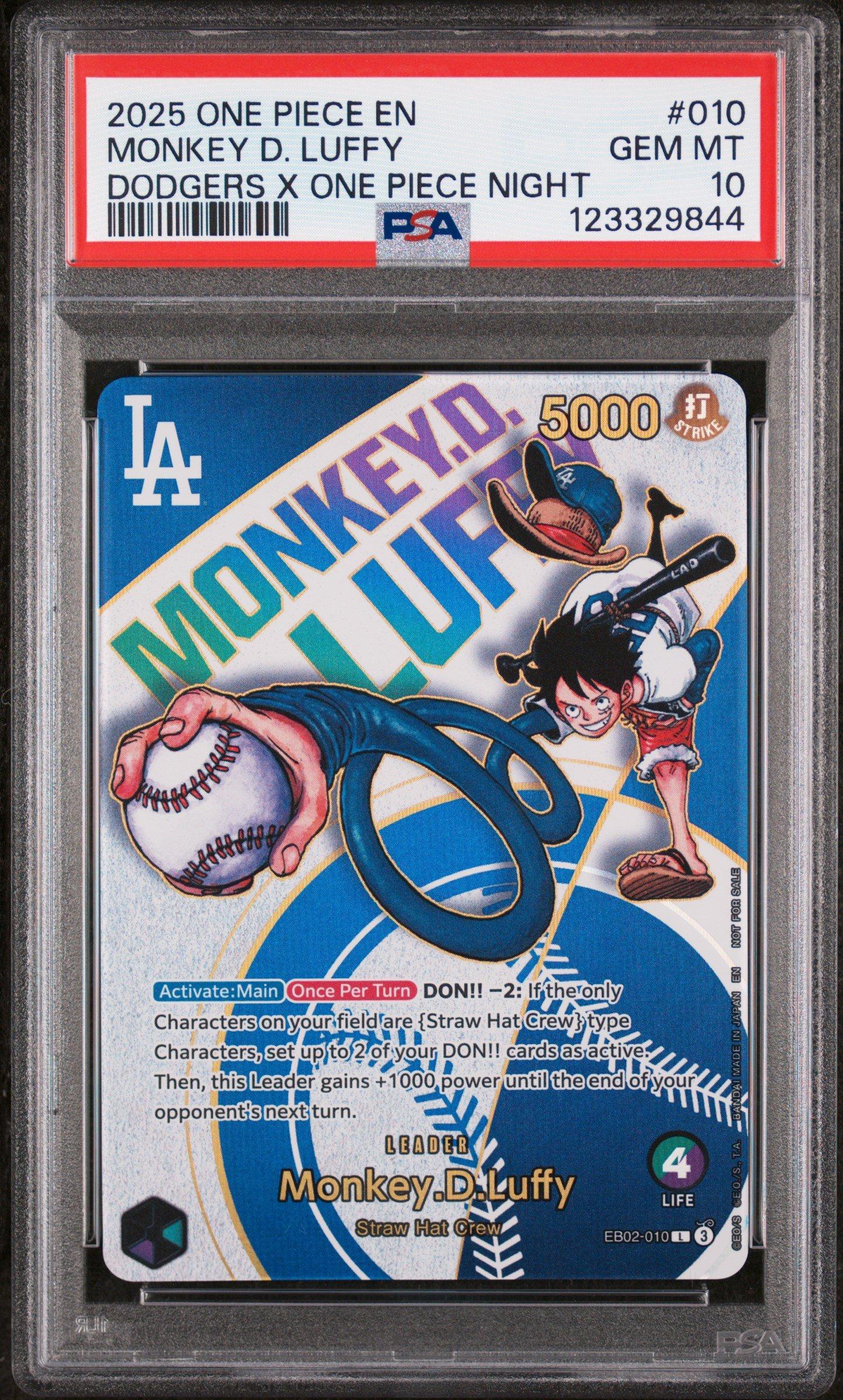 2025 One Piece Promos 010 Monkey D. Luffy Dodgers X One Piece