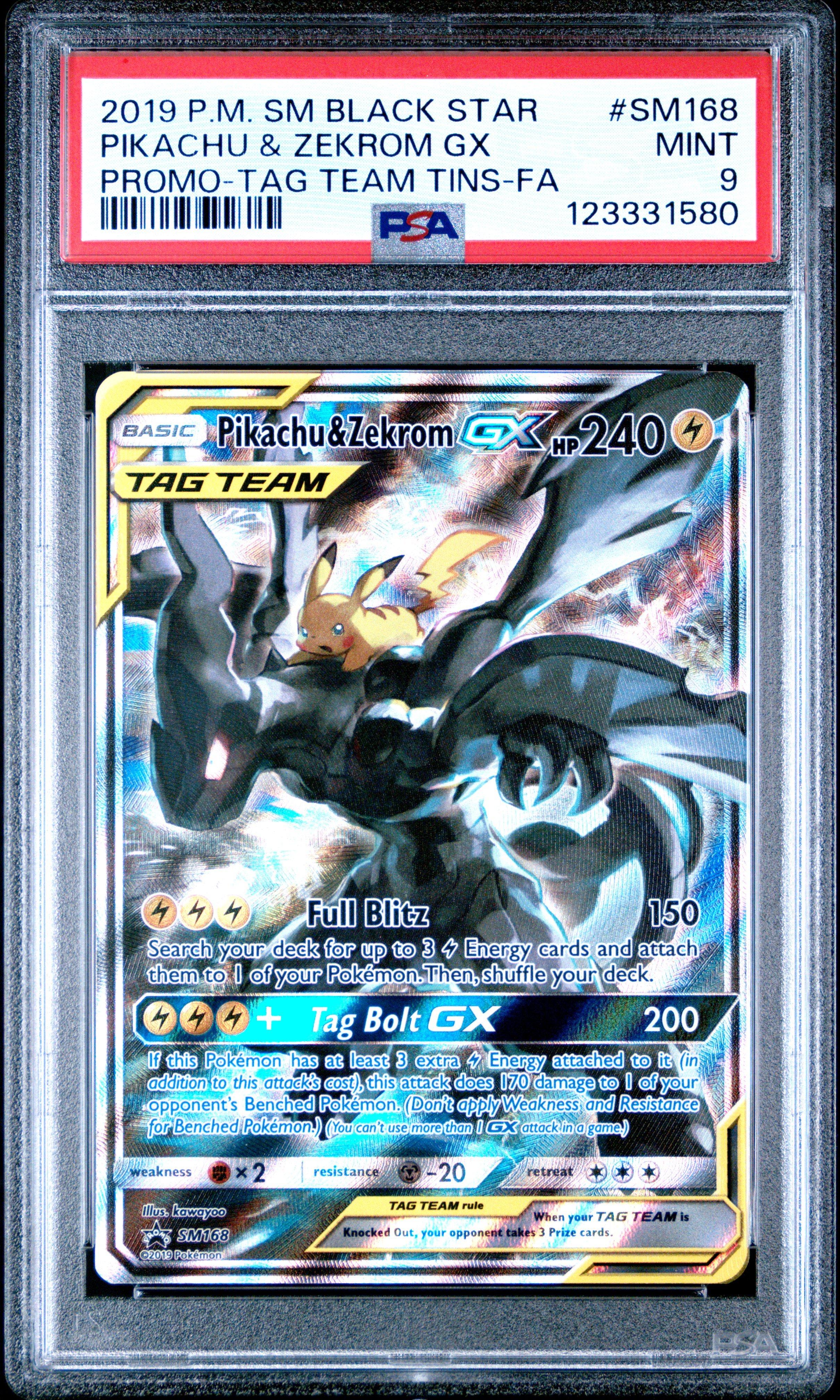 2019 Pokemon Sm Black Star Promo Sm168 Full Art/pikachu & Zekrom