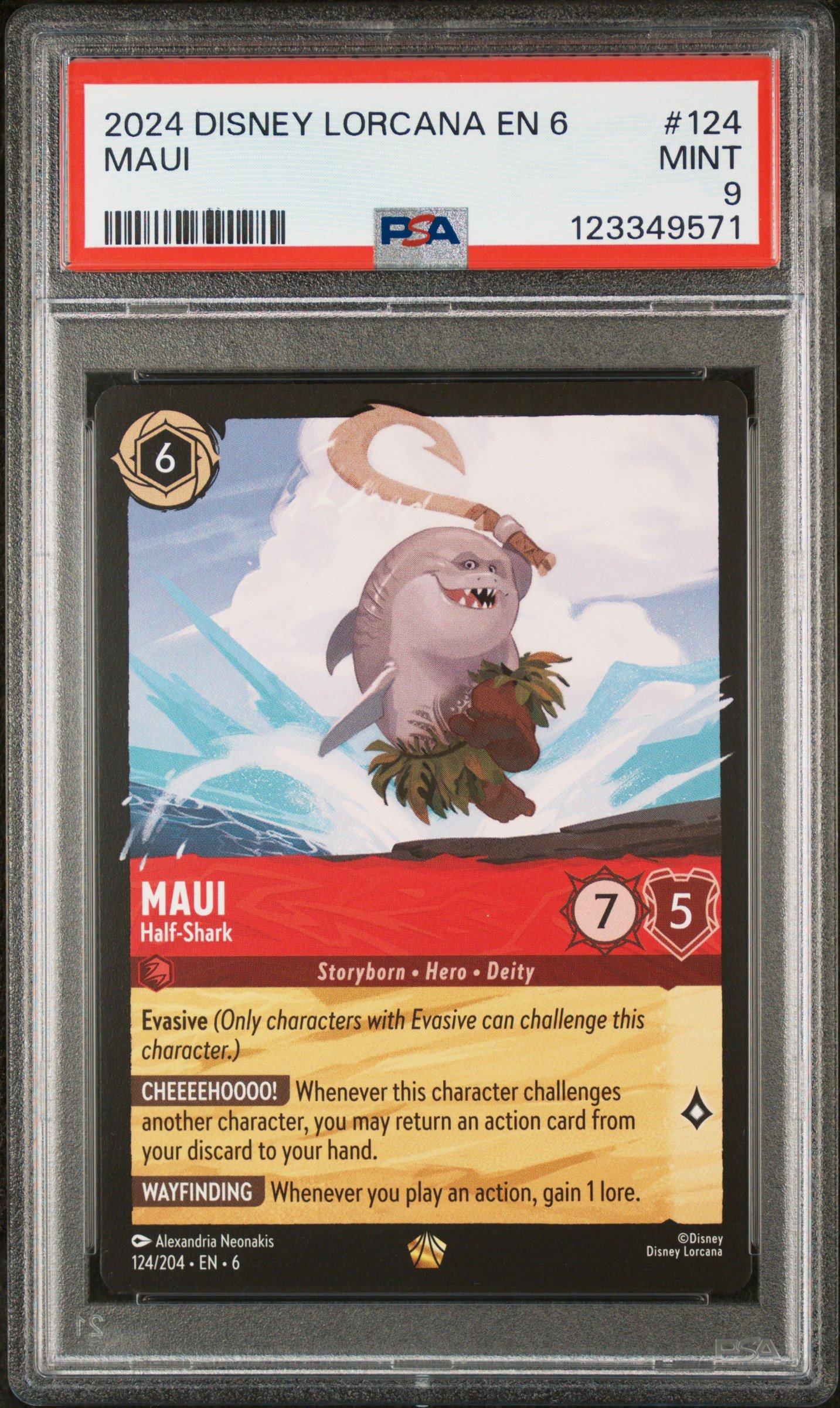 2024 Disney Lorcana En 6-azurite Sea 124 Maui - Half-shark PSA 9