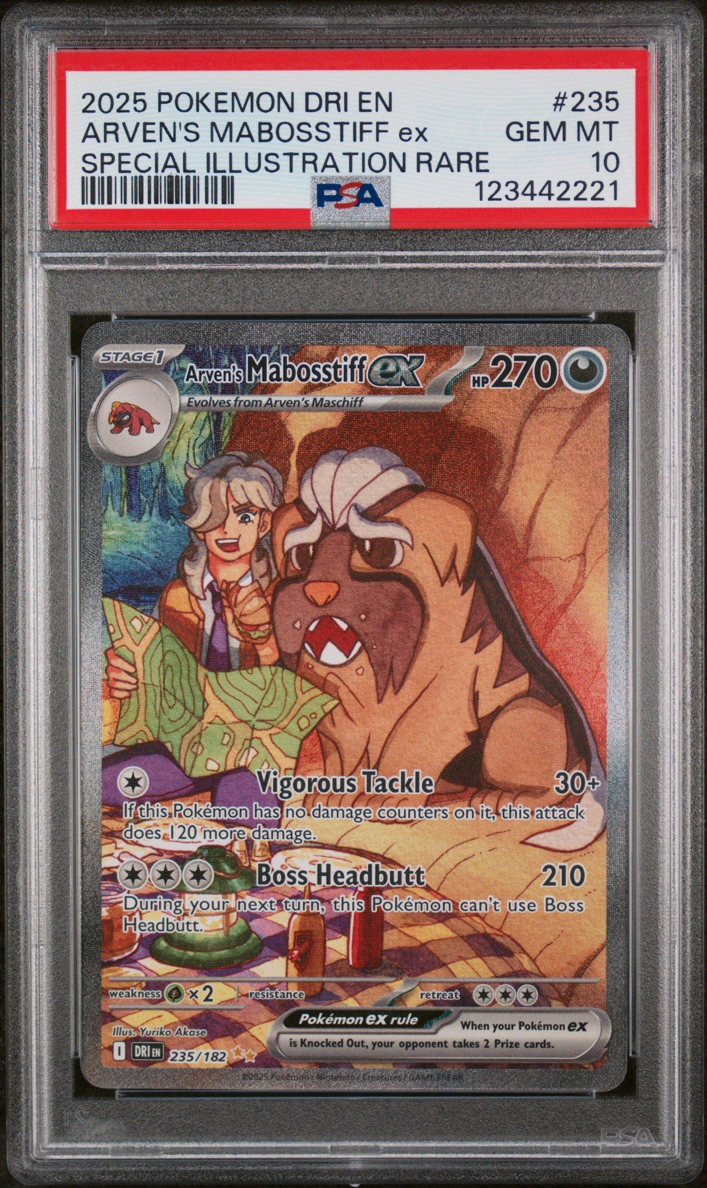 2025 Pokemon Dri En-destined Rivals 235 Arven's Mabosstiff Ex
