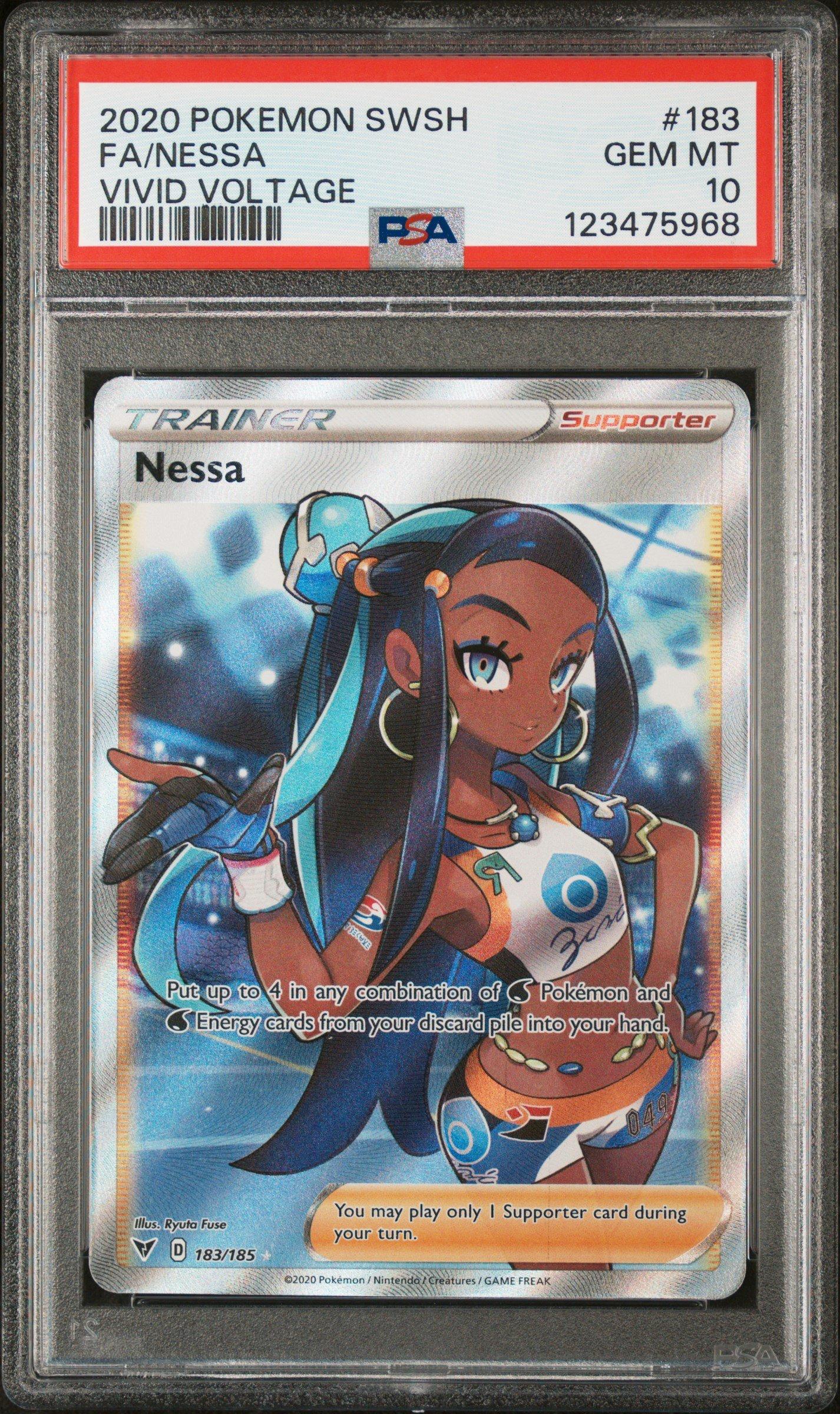 2020 Pokemon Sword & Shield Vivid Voltage 183 Full Art/nessa PSA