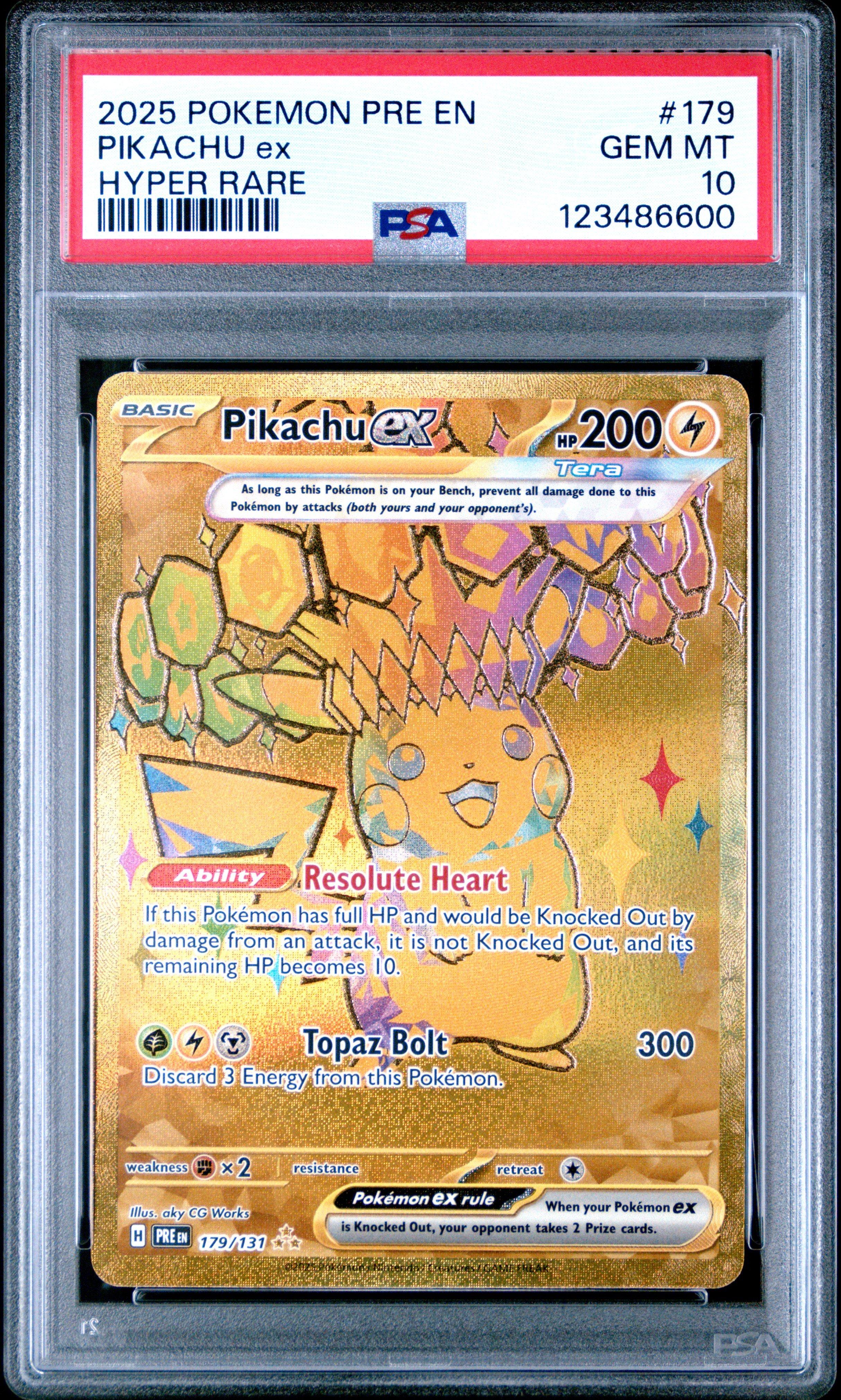 2025 Pokemon Pre En-prismatic Evolutions 179 Pikachu Ex Hyper Rare