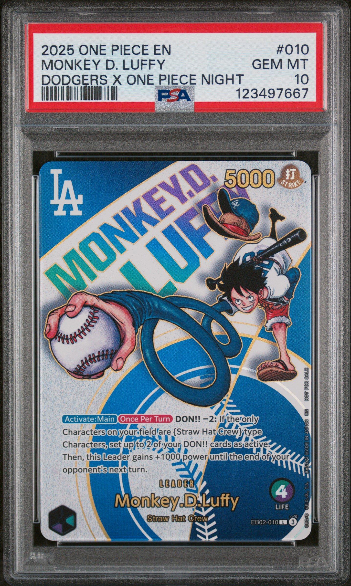 2025 One Piece Promos 010 Monkey D. Luffy Dodgers X One Piece