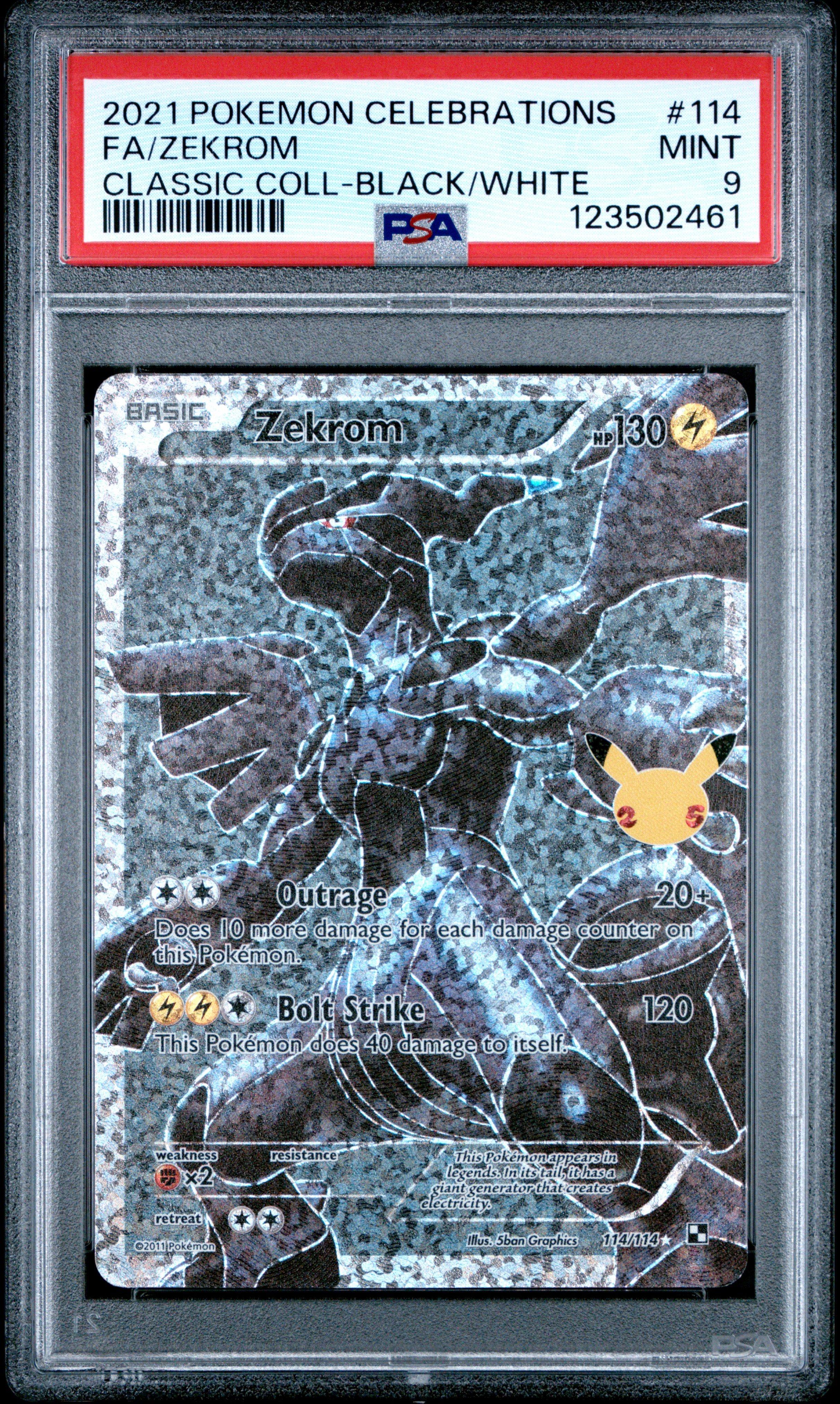 zekrom pokemon card full art 2021 Celebrations Classic Collection 114 Art/zekrom PSA 9 this card is the perfect way to showcase your collection. 2025 Pokémon Japanese CGC 9