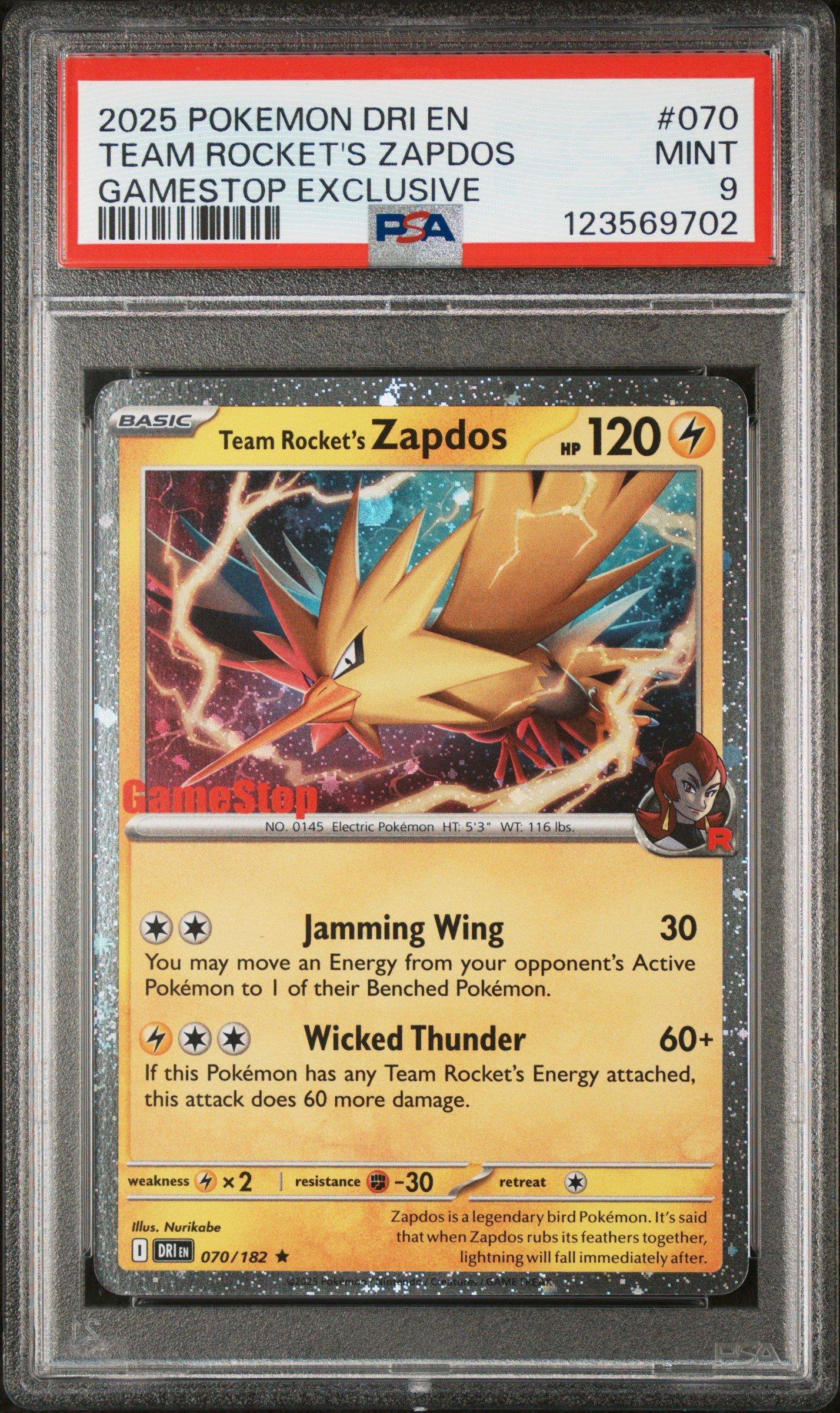 2025 Pokemon Dri En-destined Rivals 070 Team Rocket's Zapdos