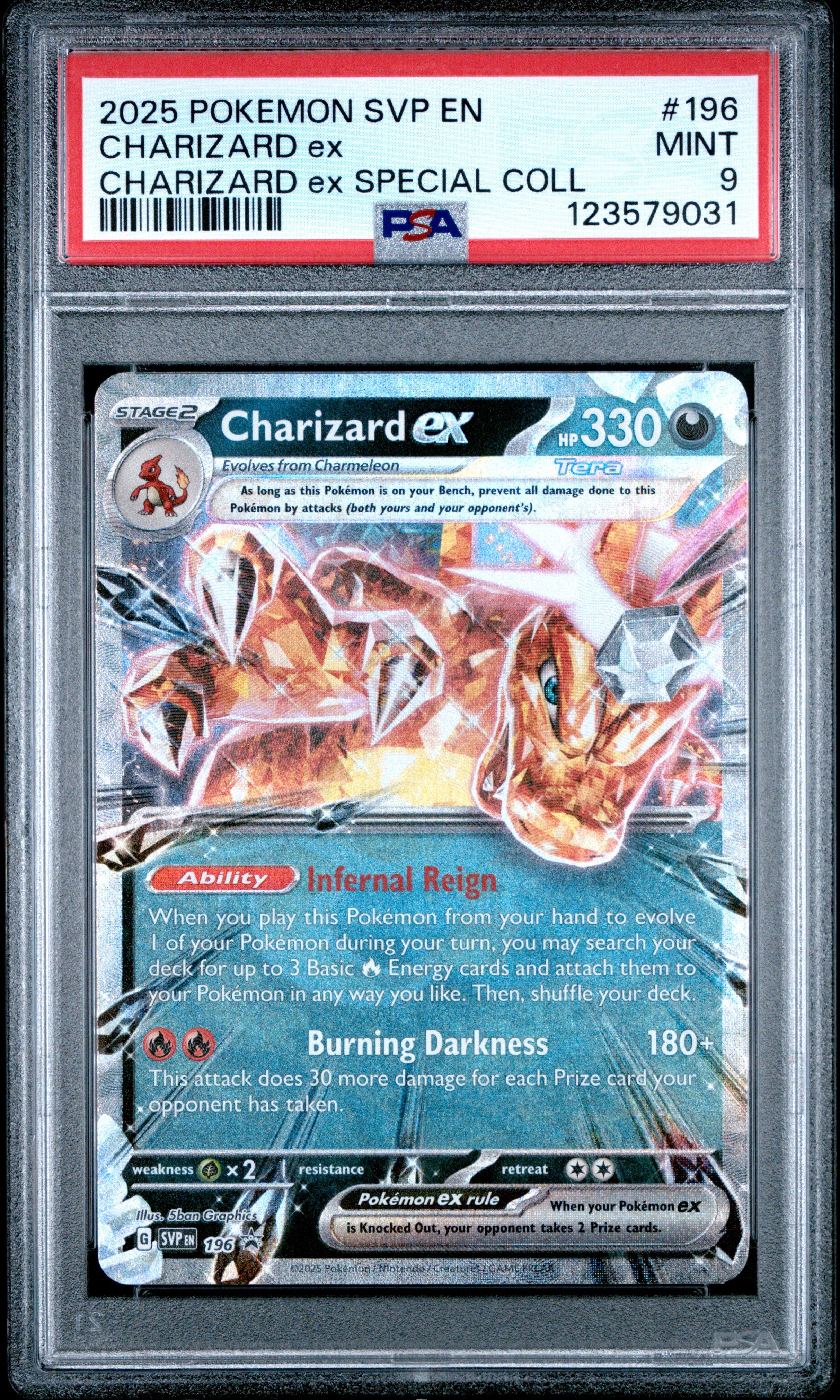 2025 Pokemon Svp En-sv Black Star Promo 196 Charizard Ex Charizard Ex Special Collection PSA